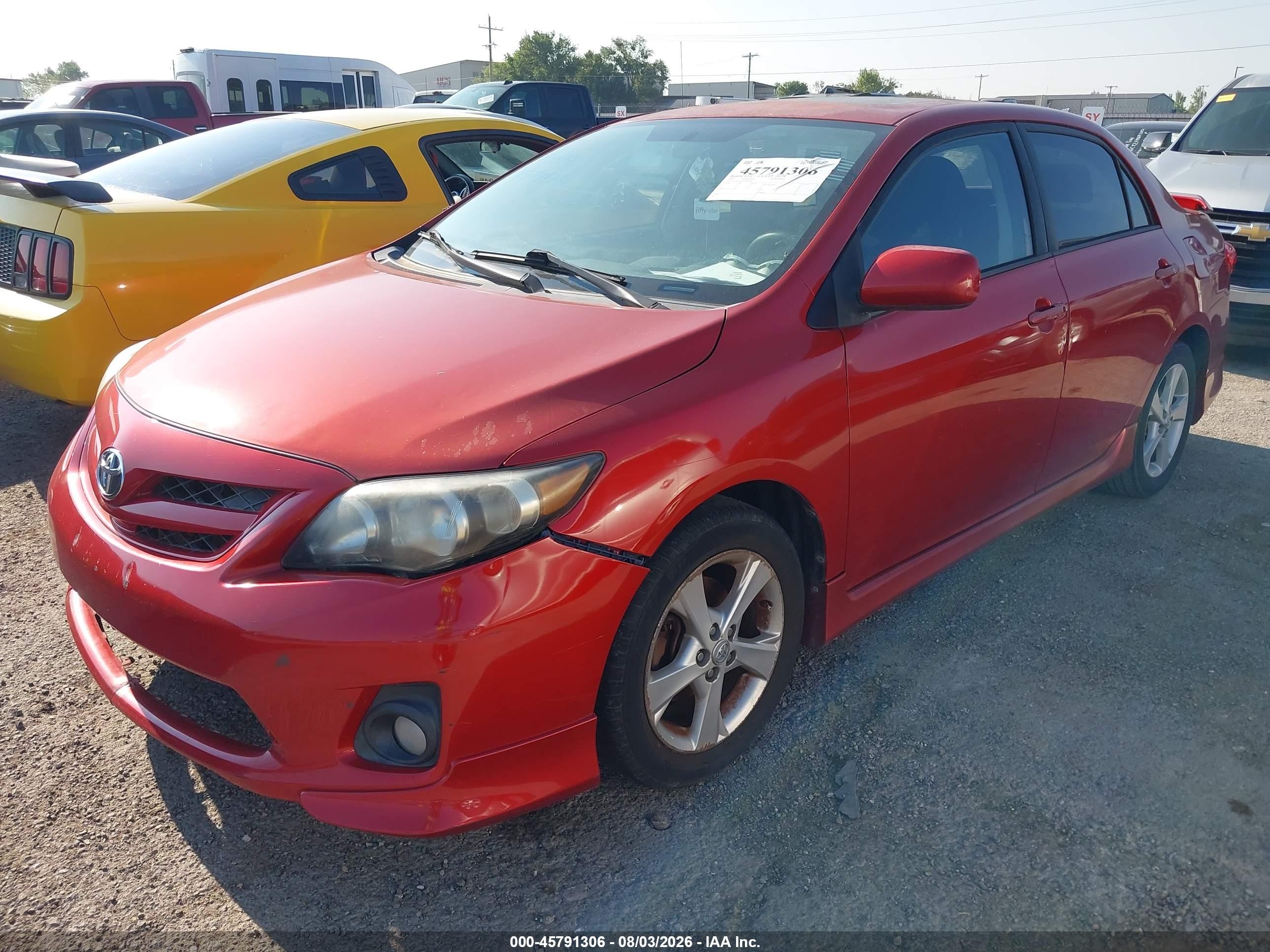 2012 Toyota Corolla S Red vin: 5YFBU4EE0CP073646