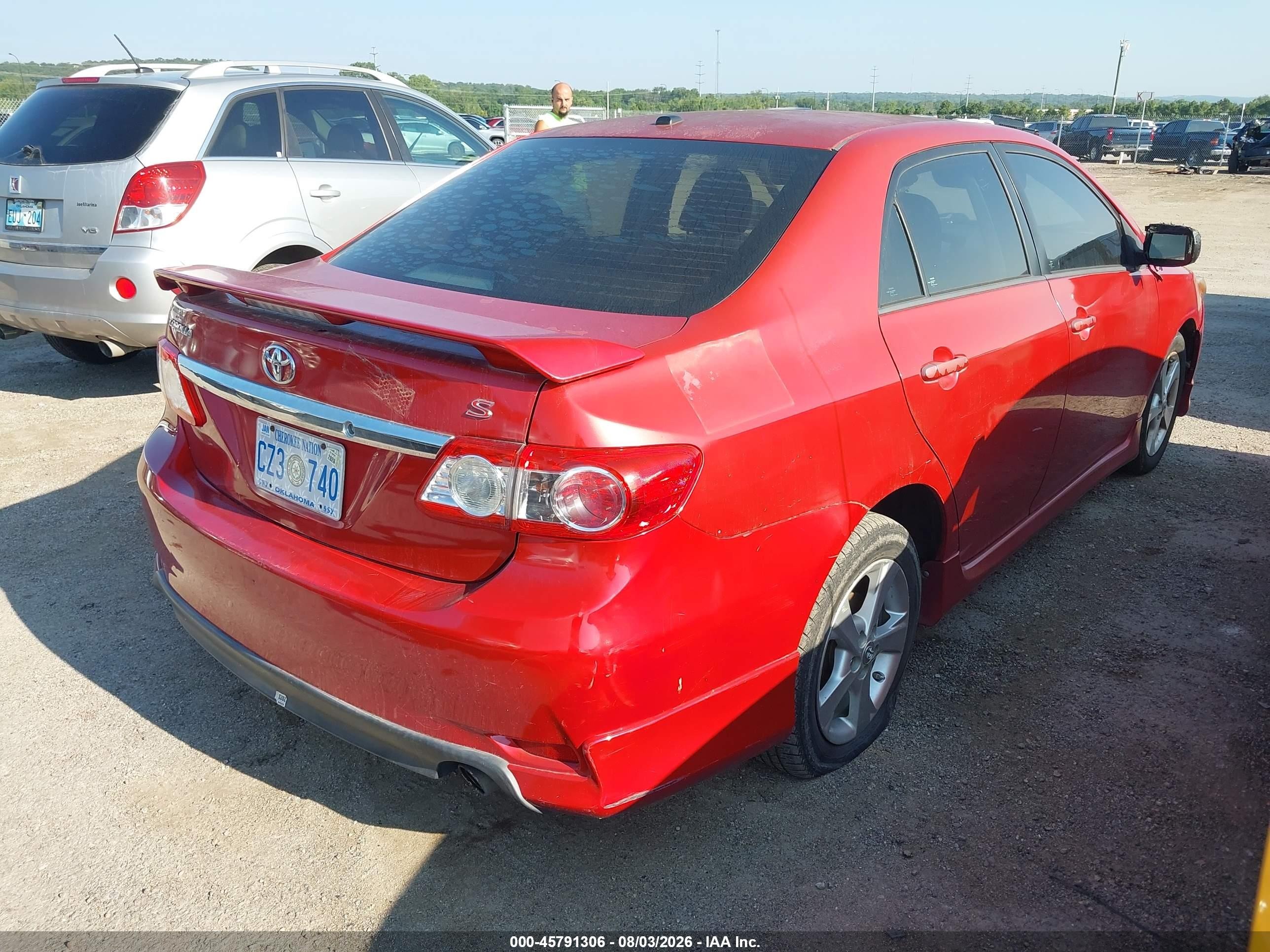 2012 Toyota Corolla S Red vin: 5YFBU4EE0CP073646