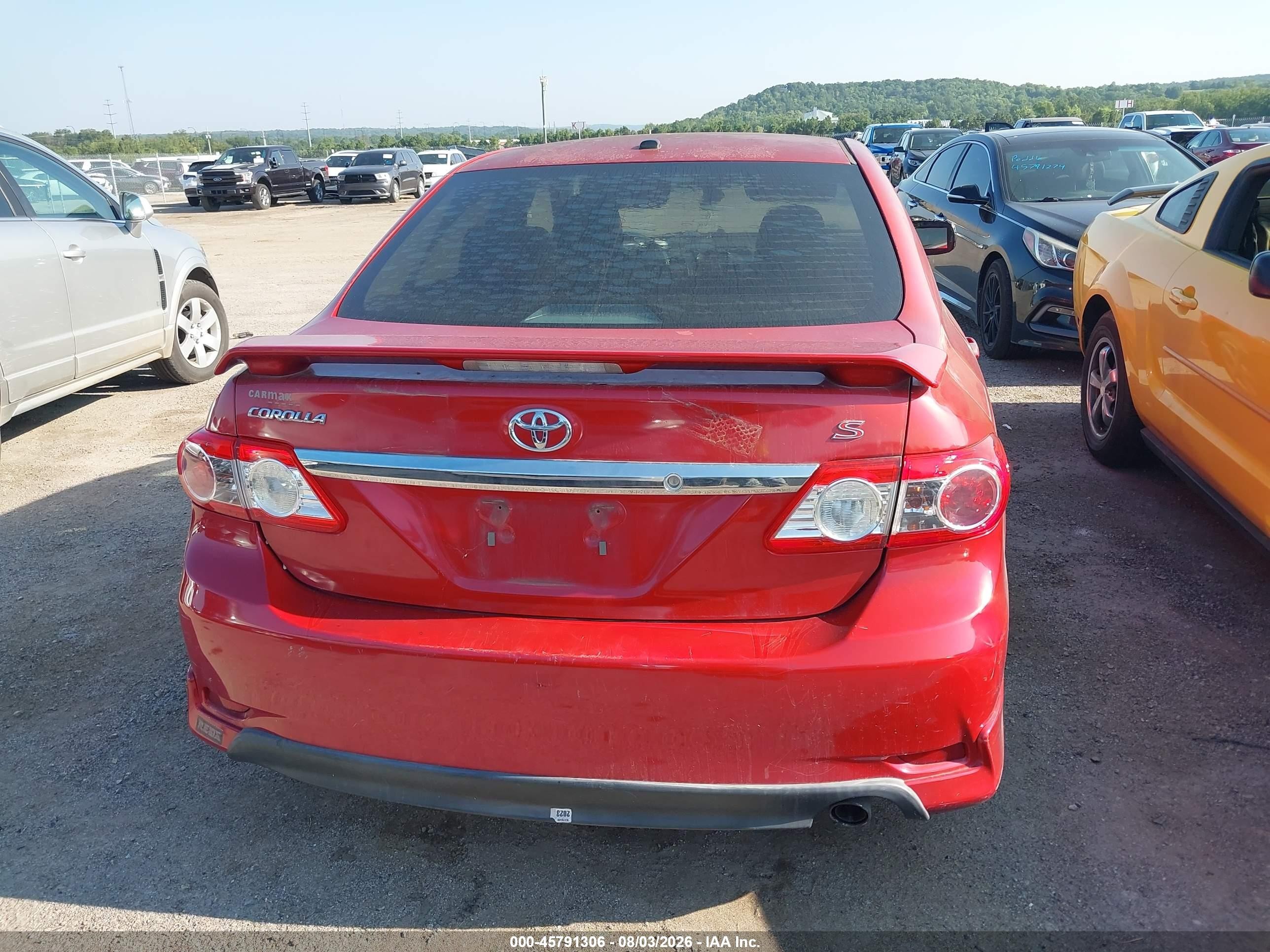 2012 Toyota Corolla S Red vin: 5YFBU4EE0CP073646