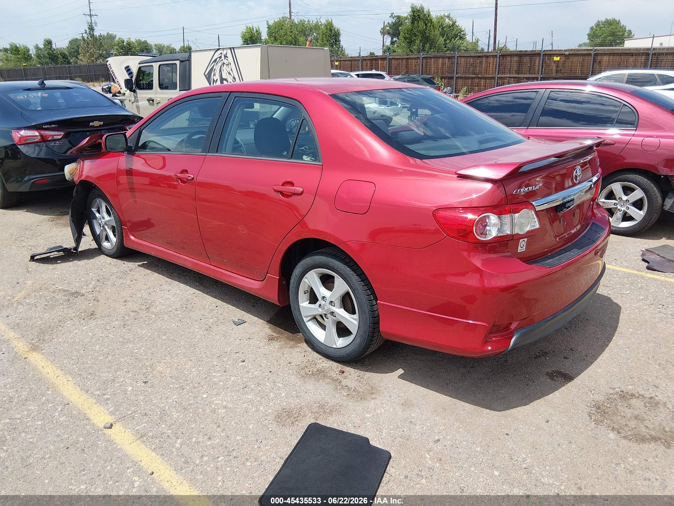 2013 Toyota Corolla S Red vin: 5YFBU4EE0DP102080