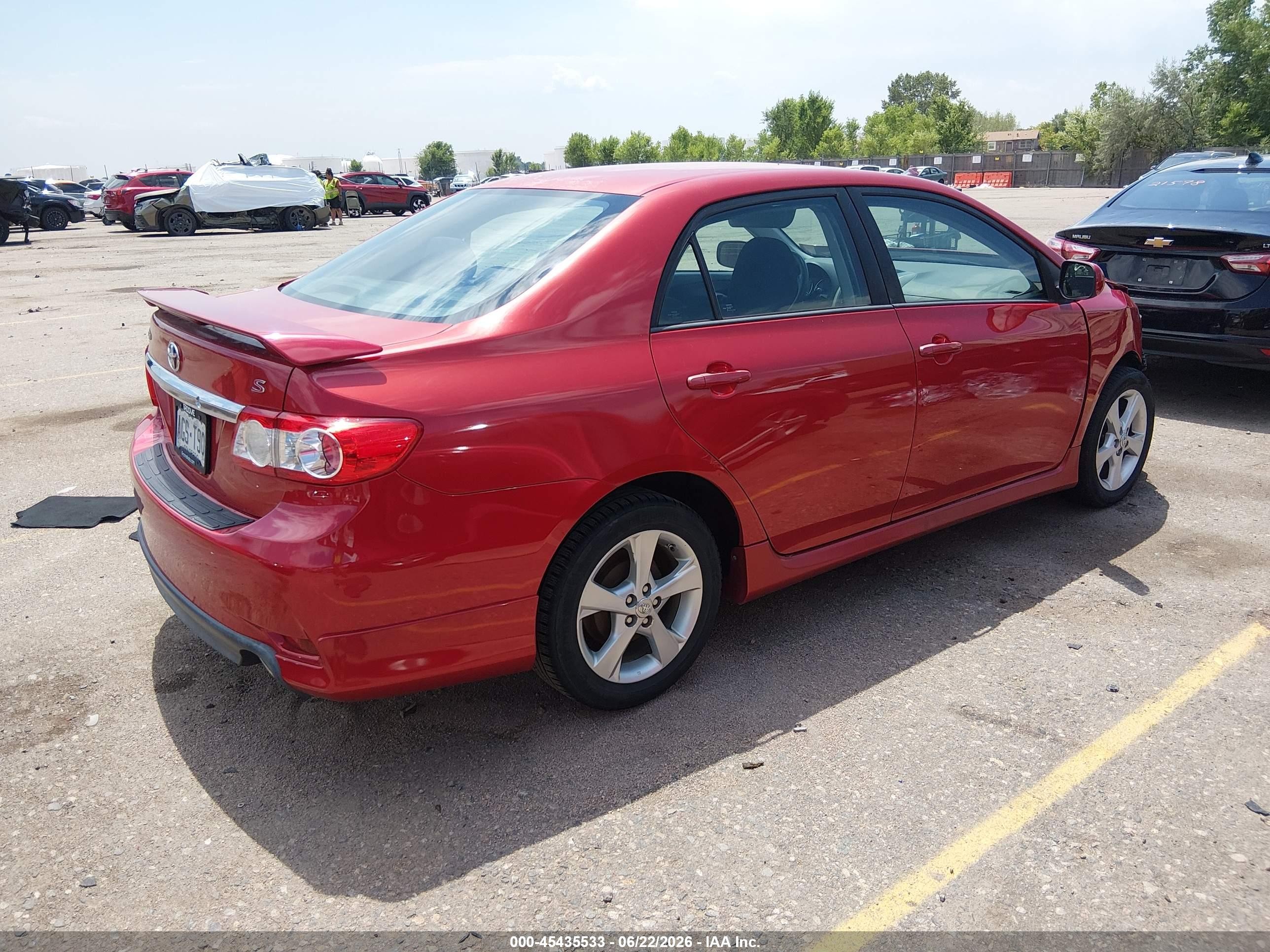 2013 Toyota Corolla S Red vin: 5YFBU4EE0DP102080