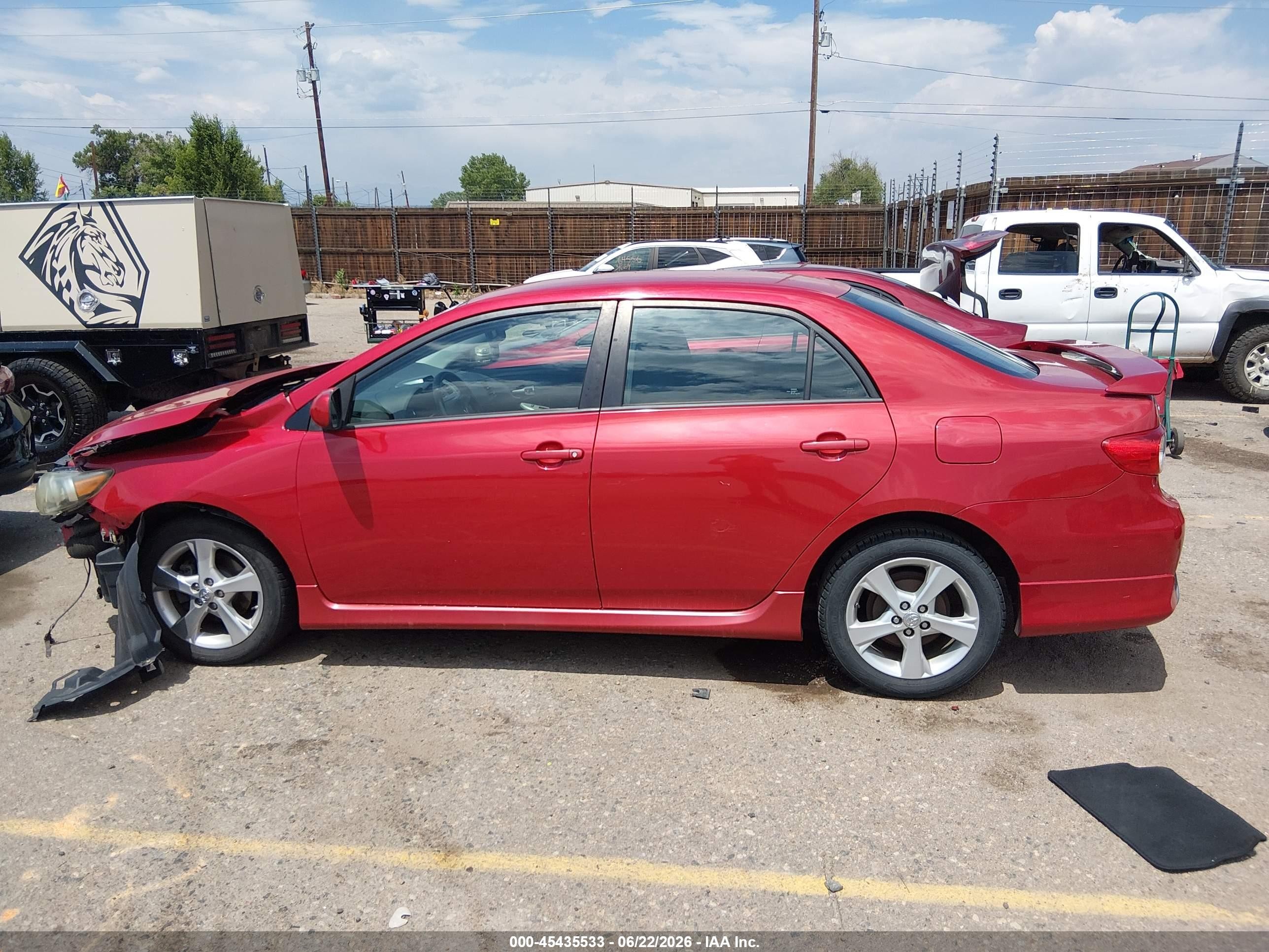2013 Toyota Corolla S Red vin: 5YFBU4EE0DP102080