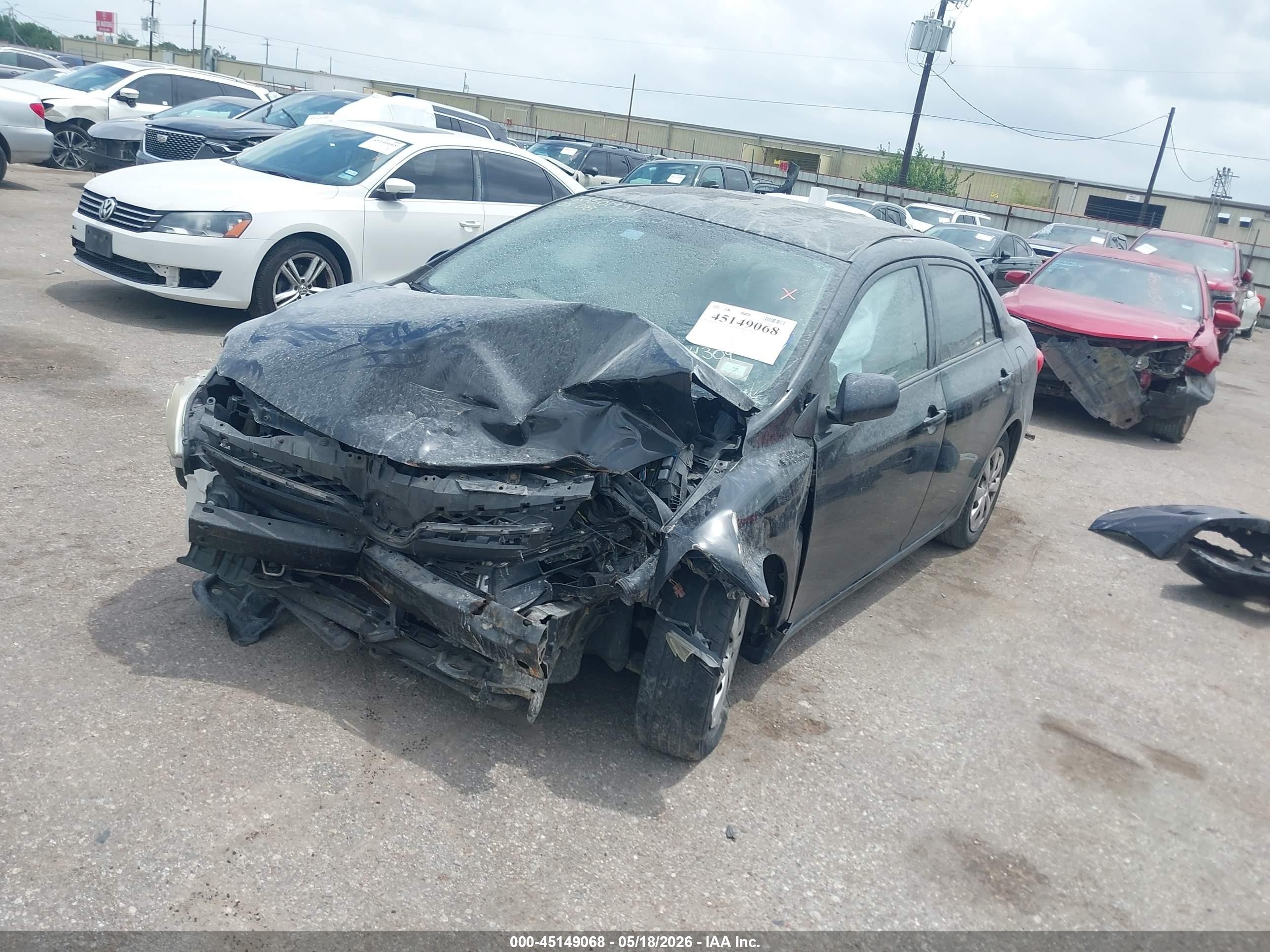 2013 Toyota Corolla L Black vin: 5YFBU4EE0DP114309