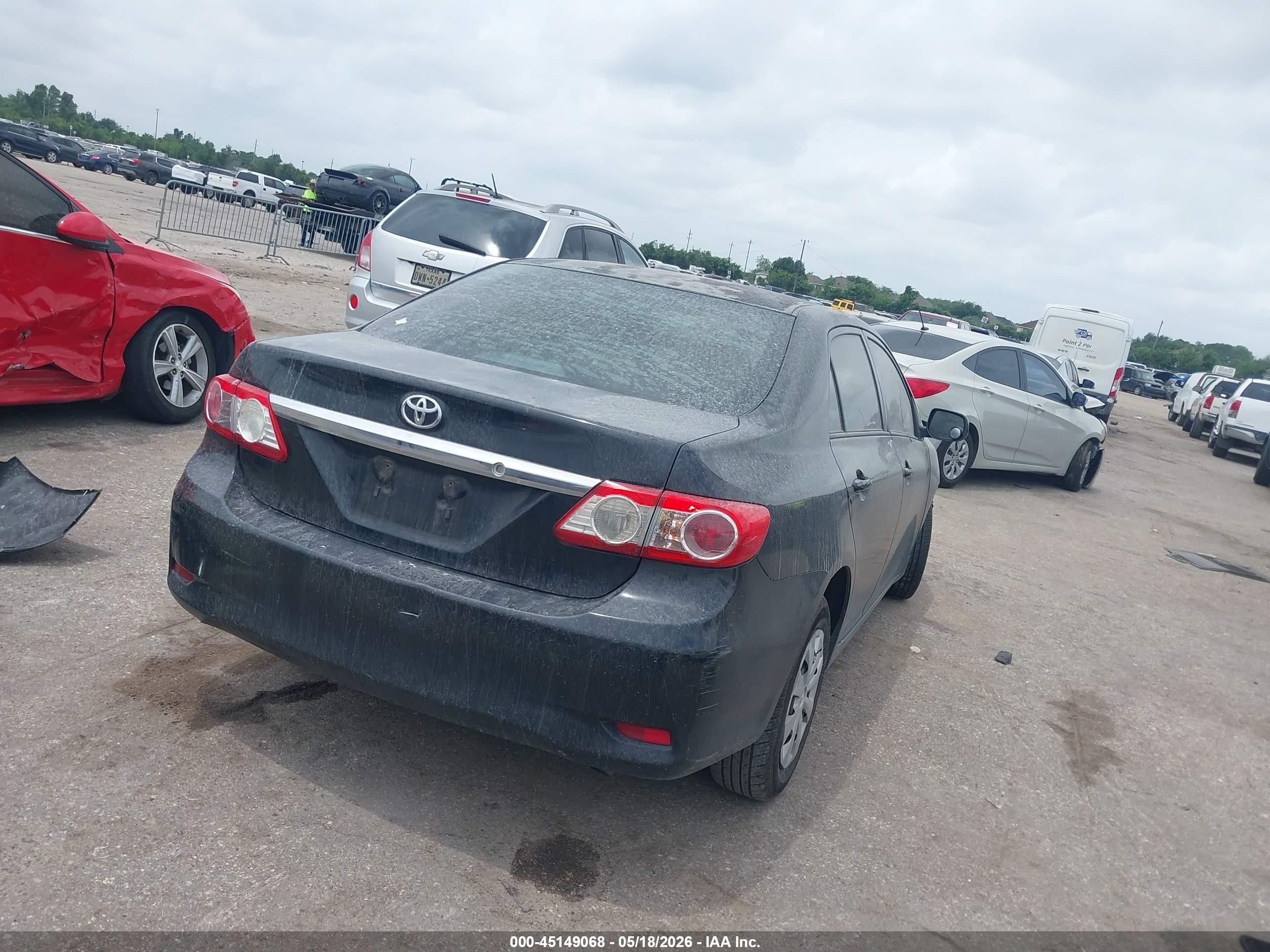 2013 Toyota Corolla L Black vin: 5YFBU4EE0DP114309