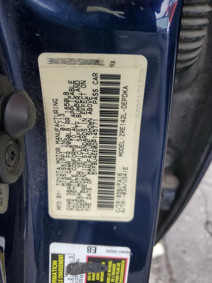 2013 Toyota Corolla L Синий vin: 5YFBU4EE0DP145771