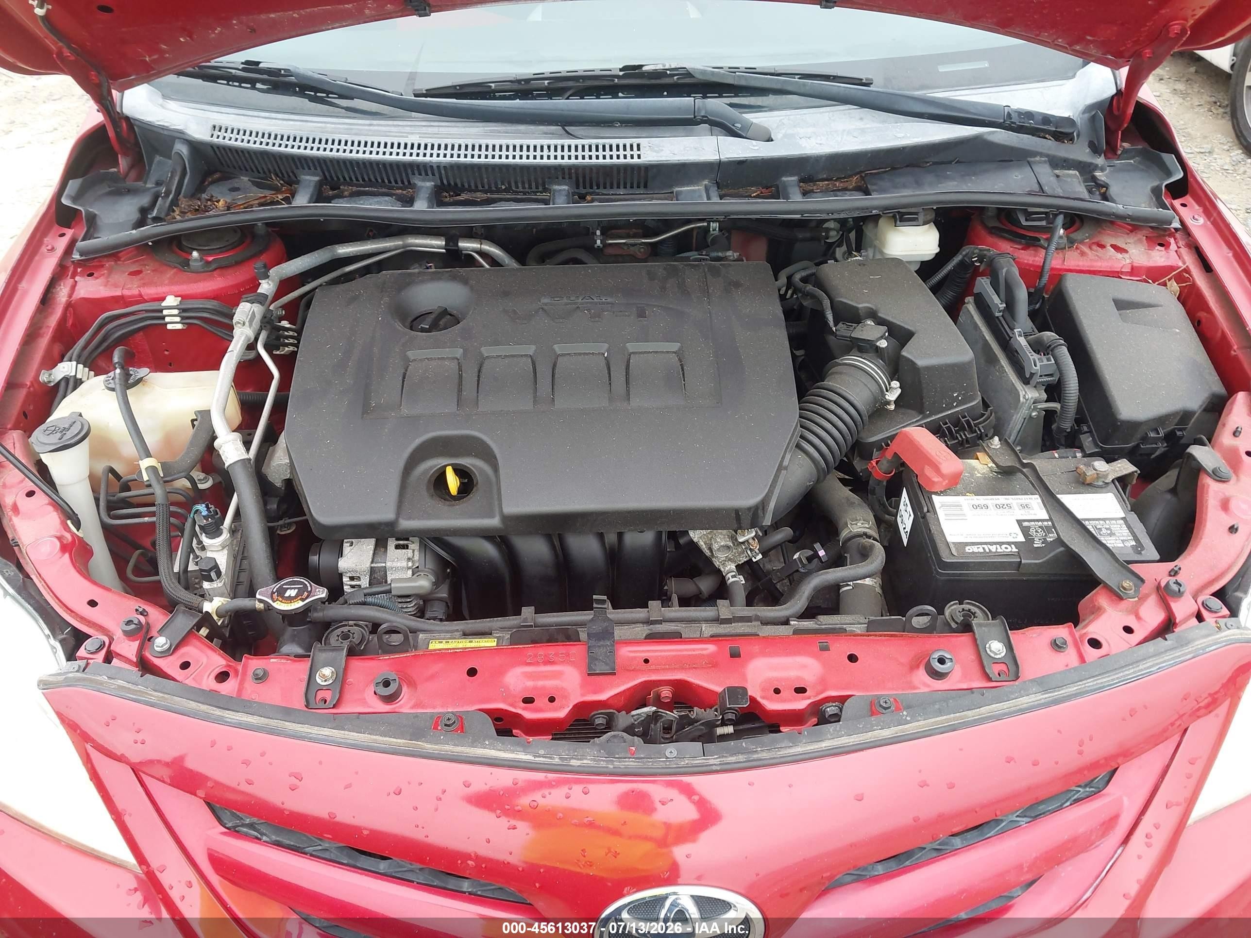 2013 Toyota Corolla L Red vin: 5YFBU4EE0DP179161