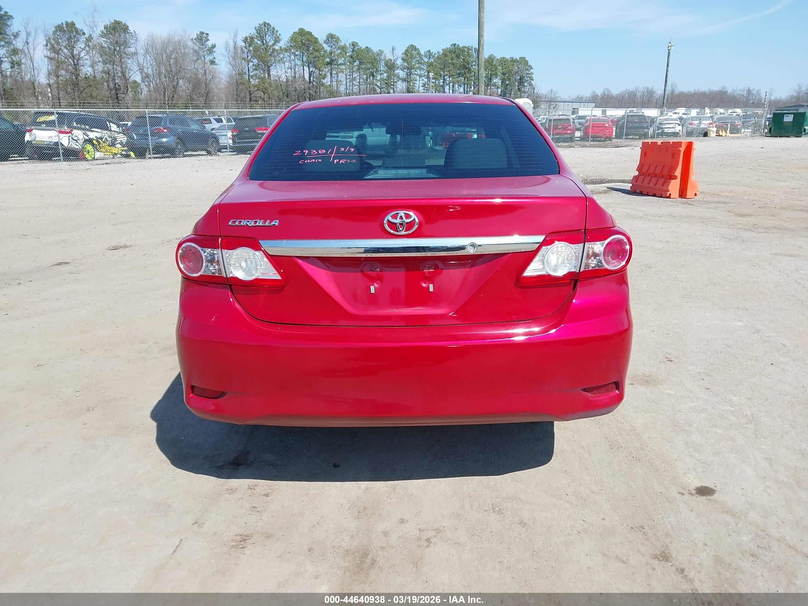 2013 Toyota Corolla L Red vin: 5YFBU4EE0DP198034