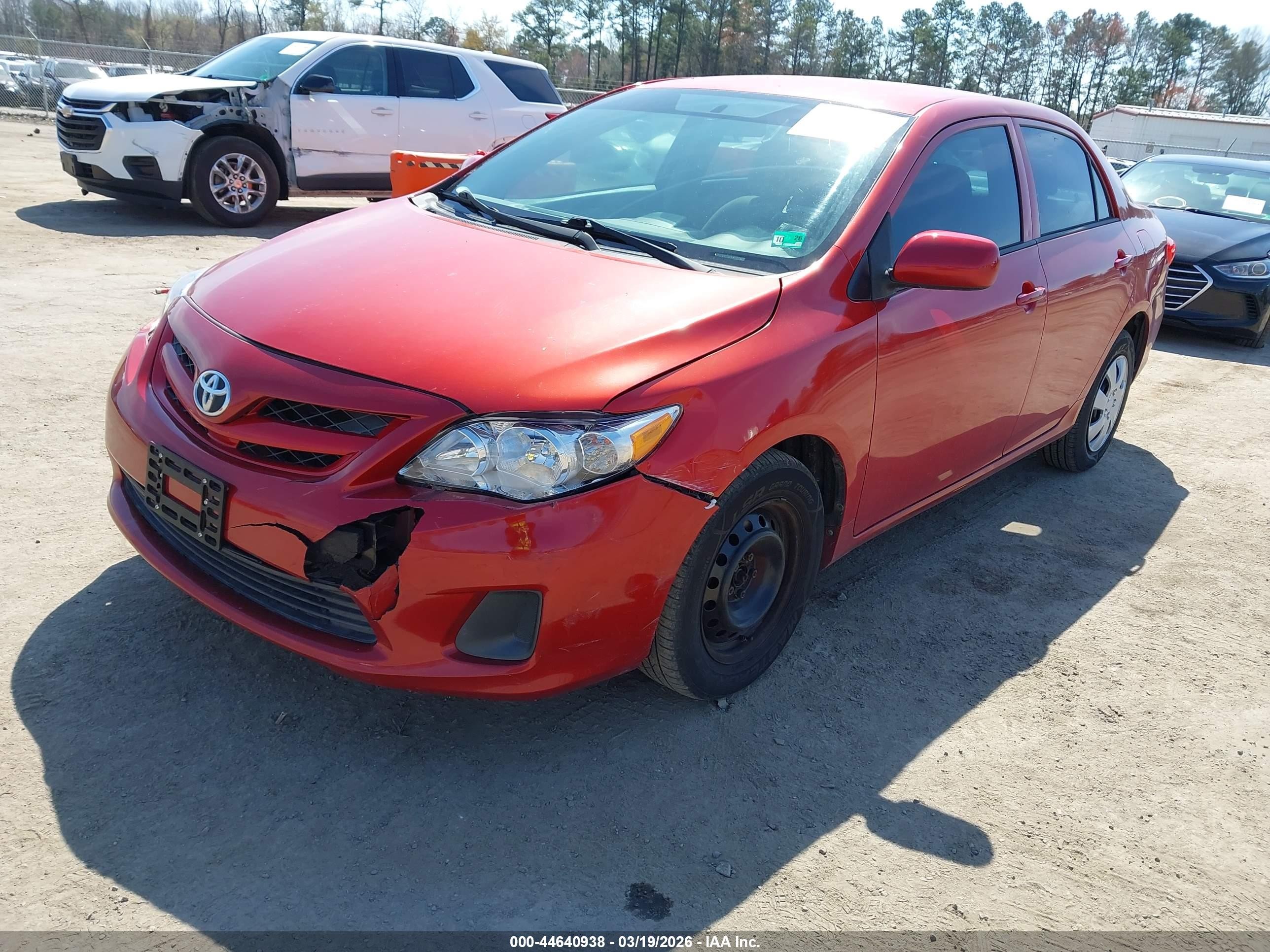 2013 Toyota Corolla L Red vin: 5YFBU4EE0DP198034