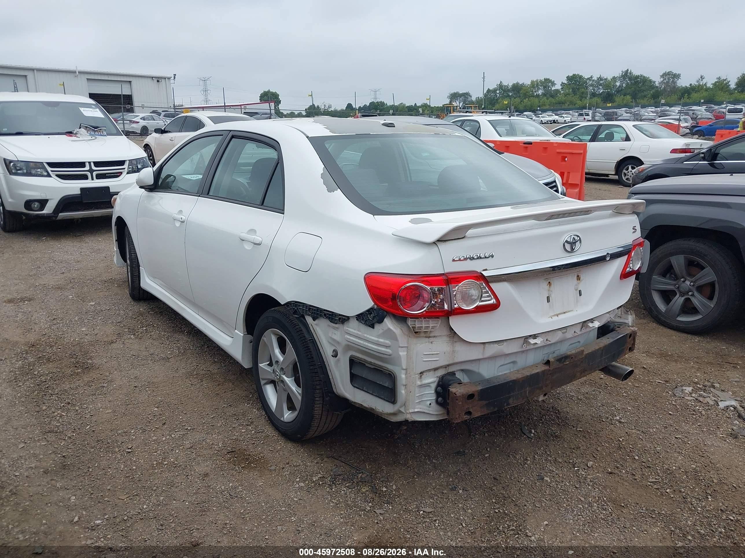 2012 Toyota Corolla S Белый vin: 5YFBU4EE1CP009034