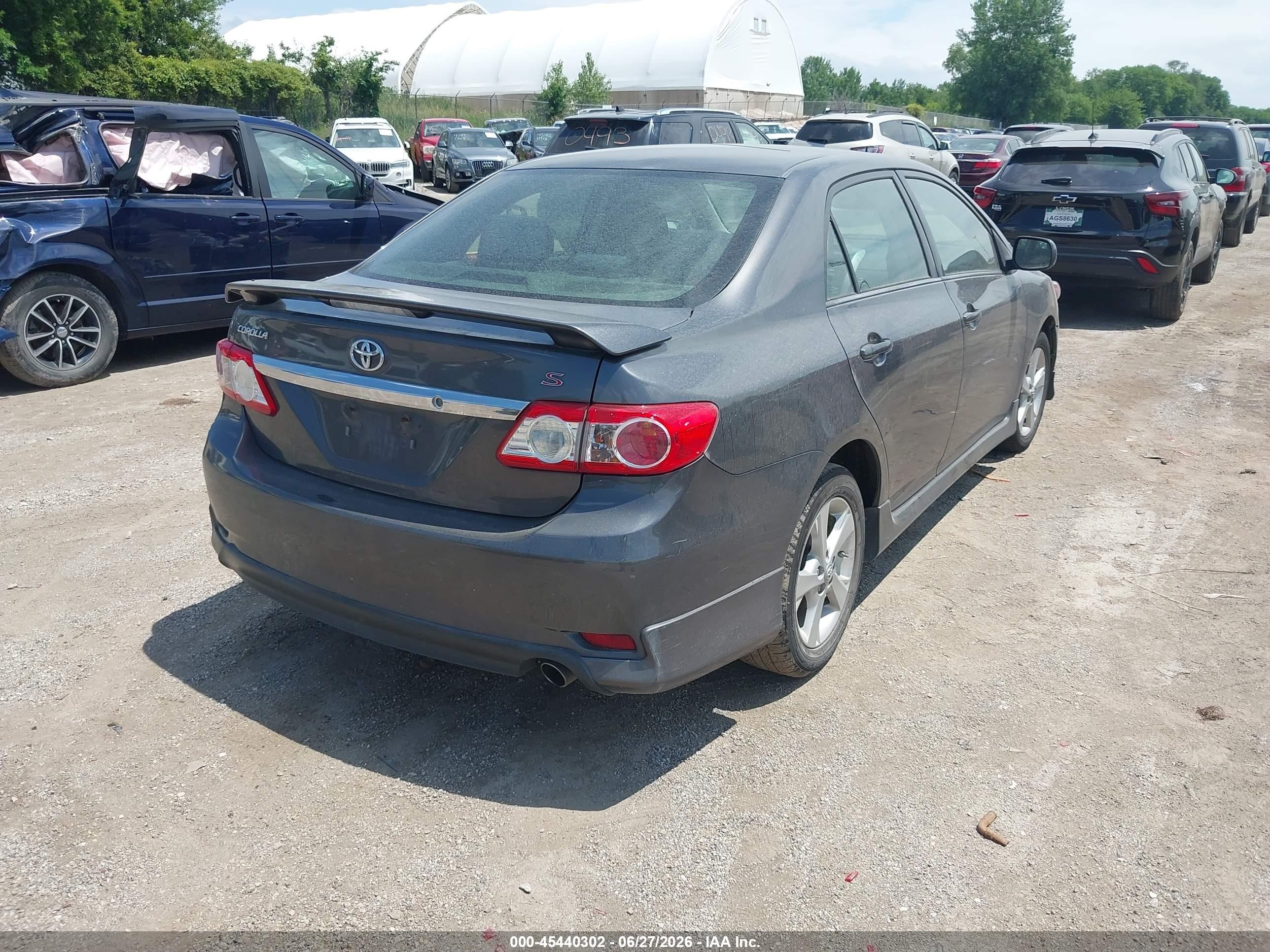 2012 Toyota Corolla S Gray vin: 5YFBU4EE1CP027579
