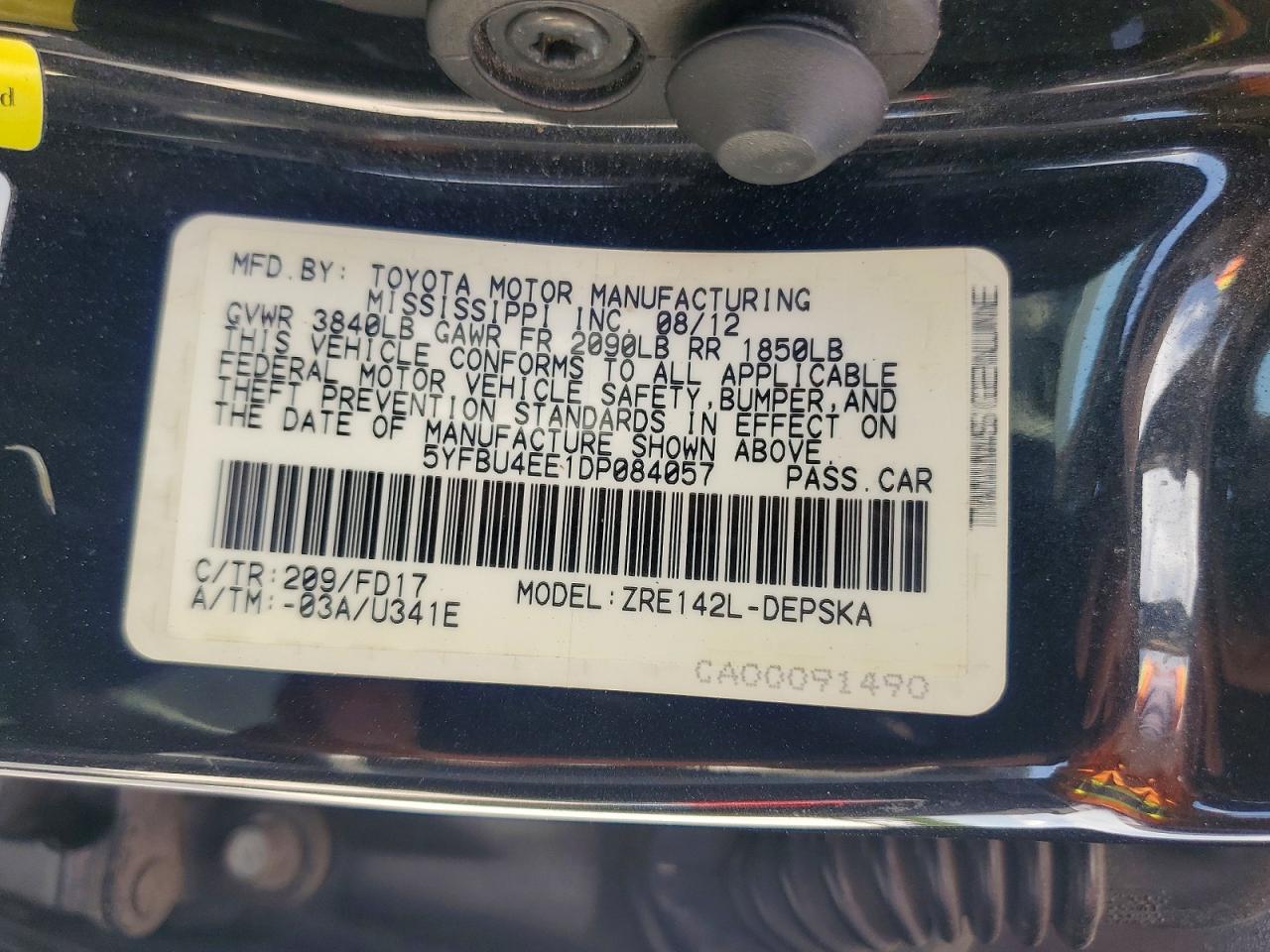 2013 Toyota Corolla S Black vin: 5YFBU4EE1DP084057