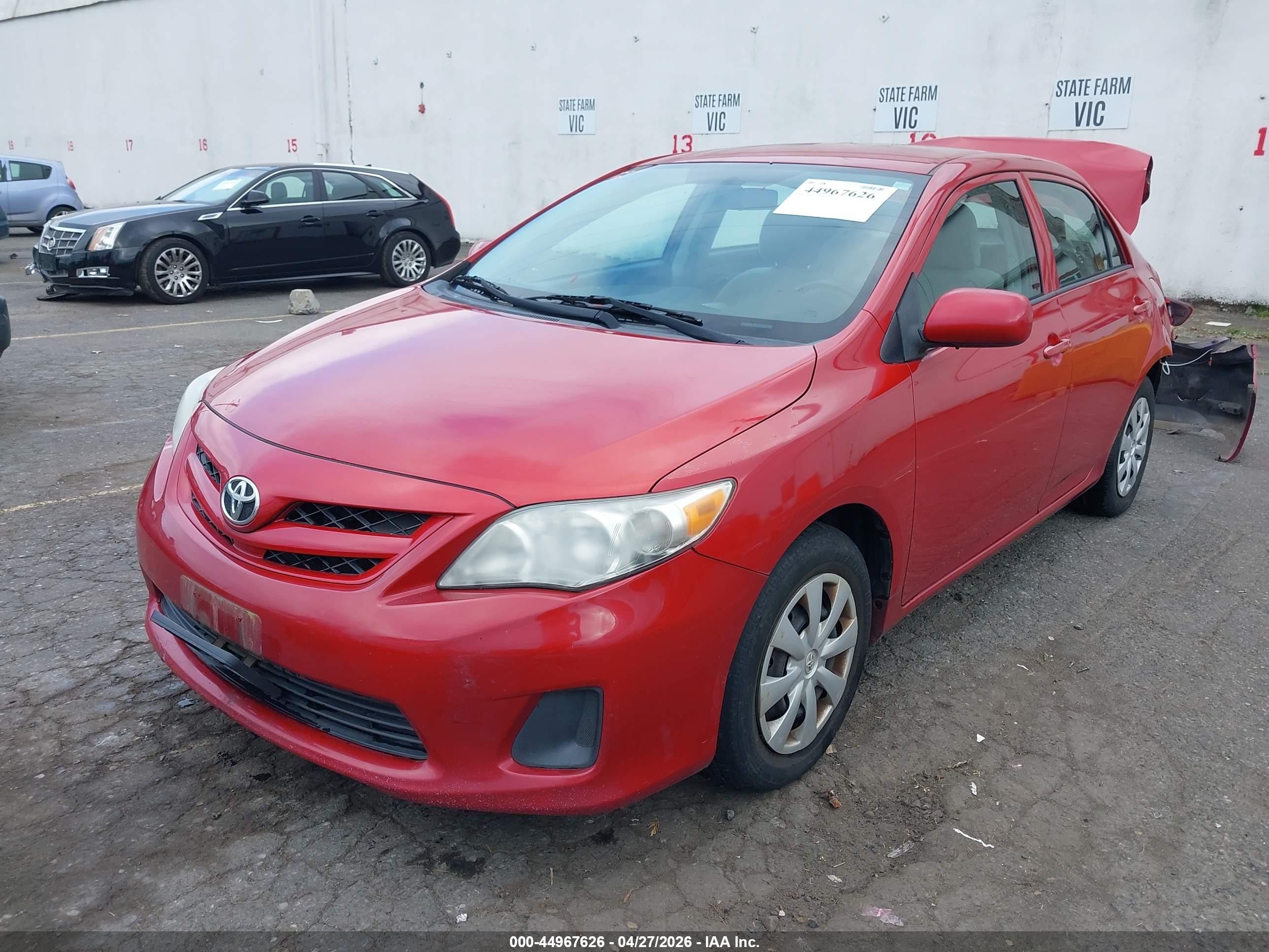 2013 Toyota Corolla L Red vin: 5YFBU4EE1DP130695