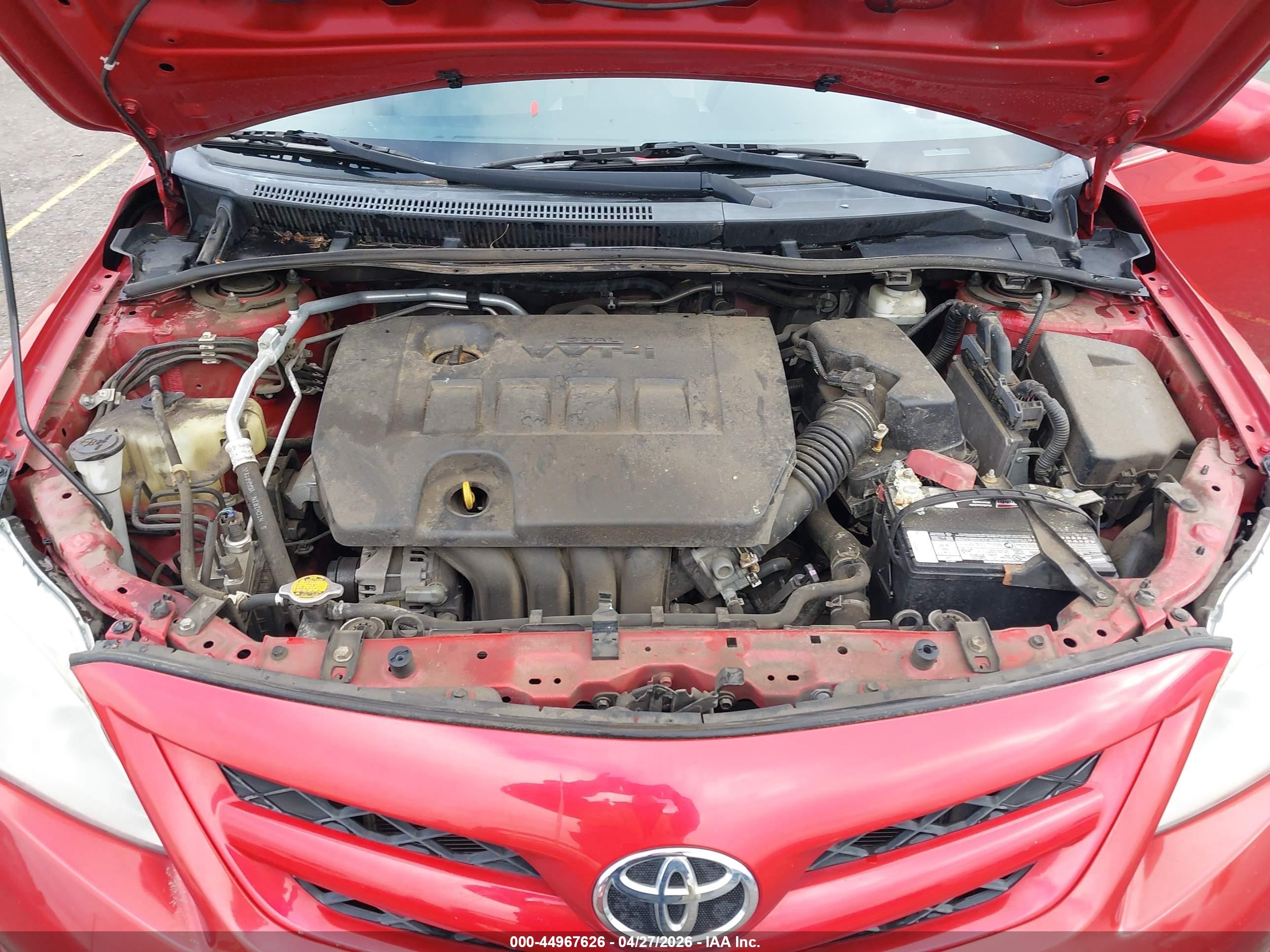2013 Toyota Corolla L Red vin: 5YFBU4EE1DP130695