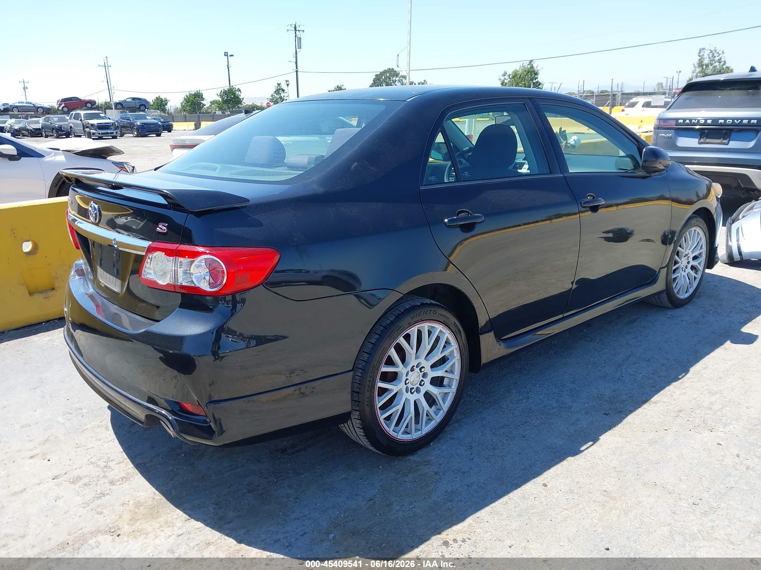 2013 Toyota Corolla S Black vin: 5YFBU4EE1DP155175