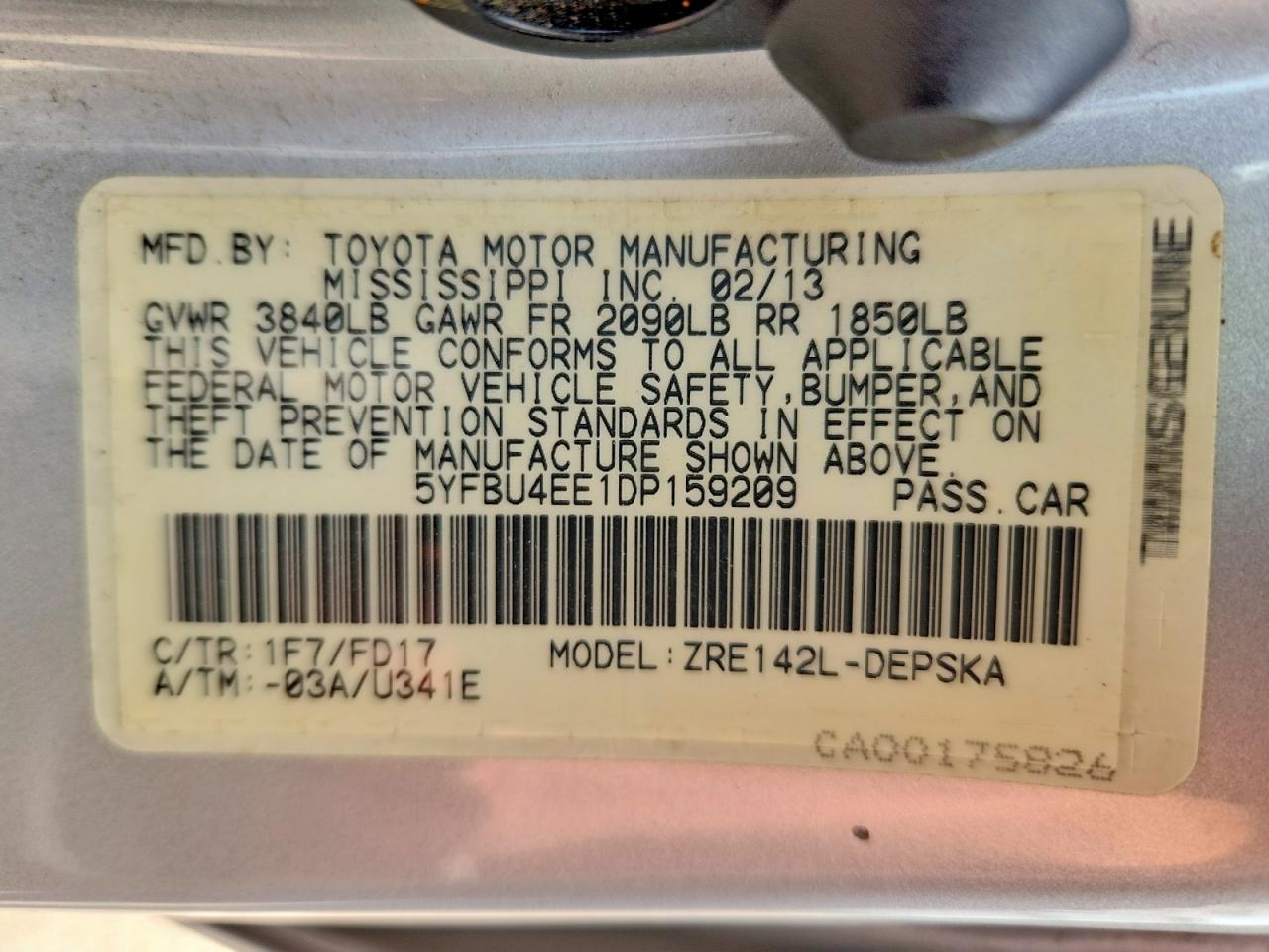 2013 Toyota Corolla S Серебряный vin: 5YFBU4EE1DP159209