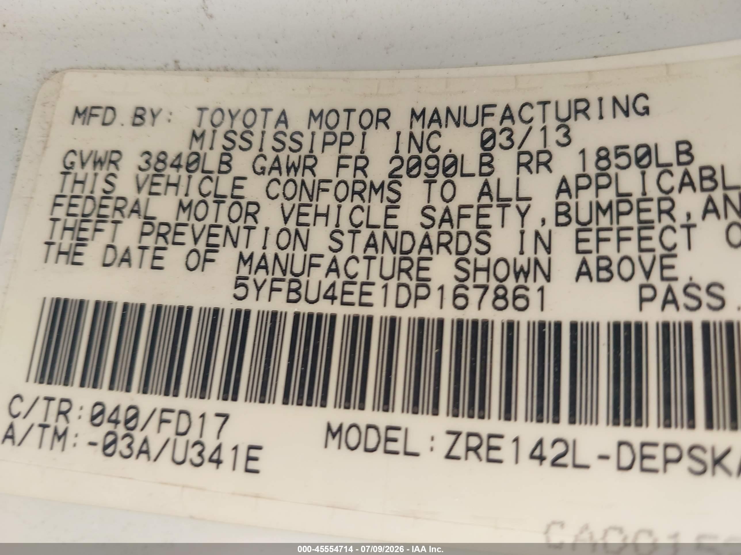 2013 Toyota Corolla S White vin: 5YFBU4EE1DP167861