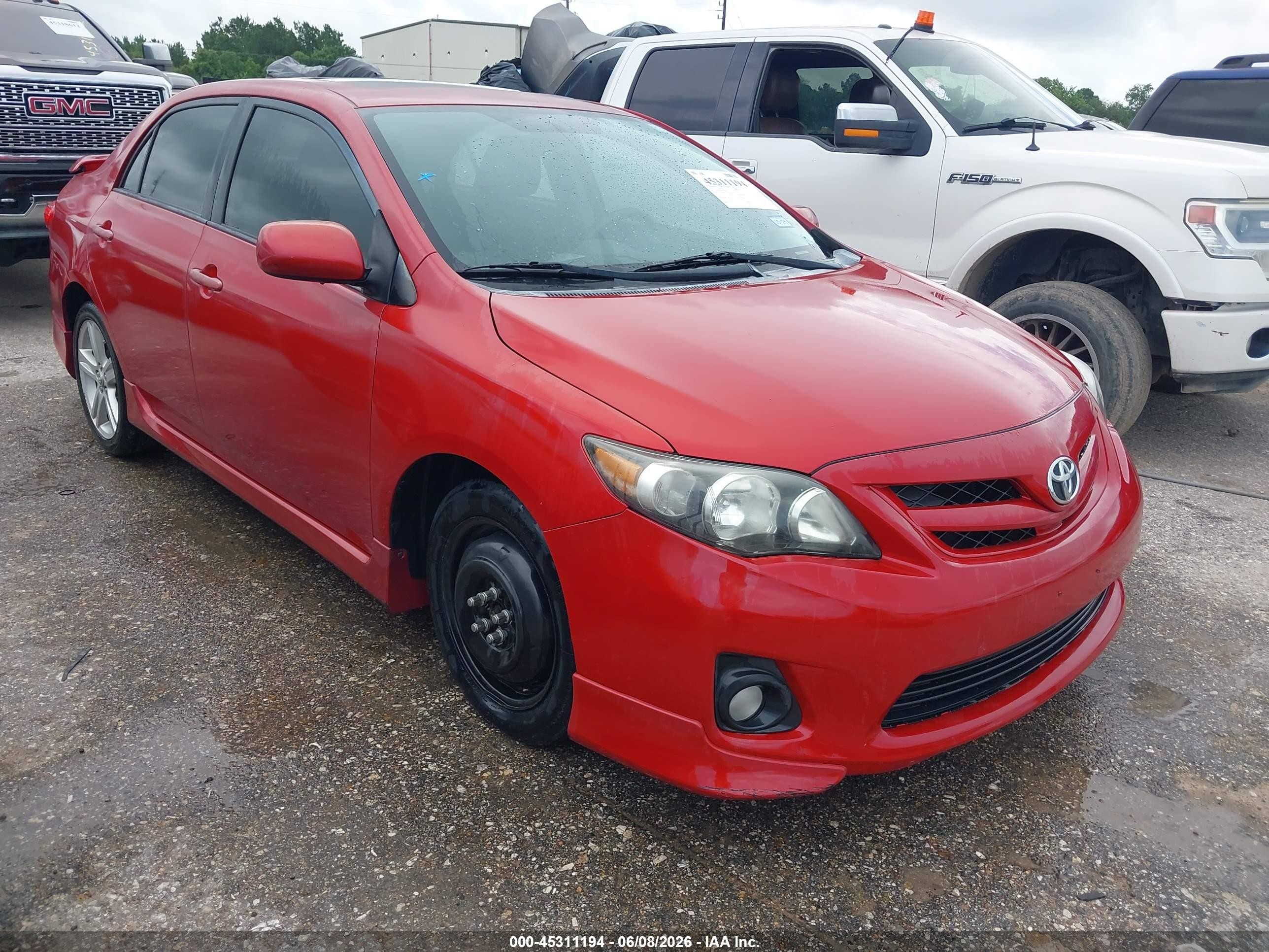 2013 Toyota Corolla S Red vin: 5YFBU4EE1DP184093