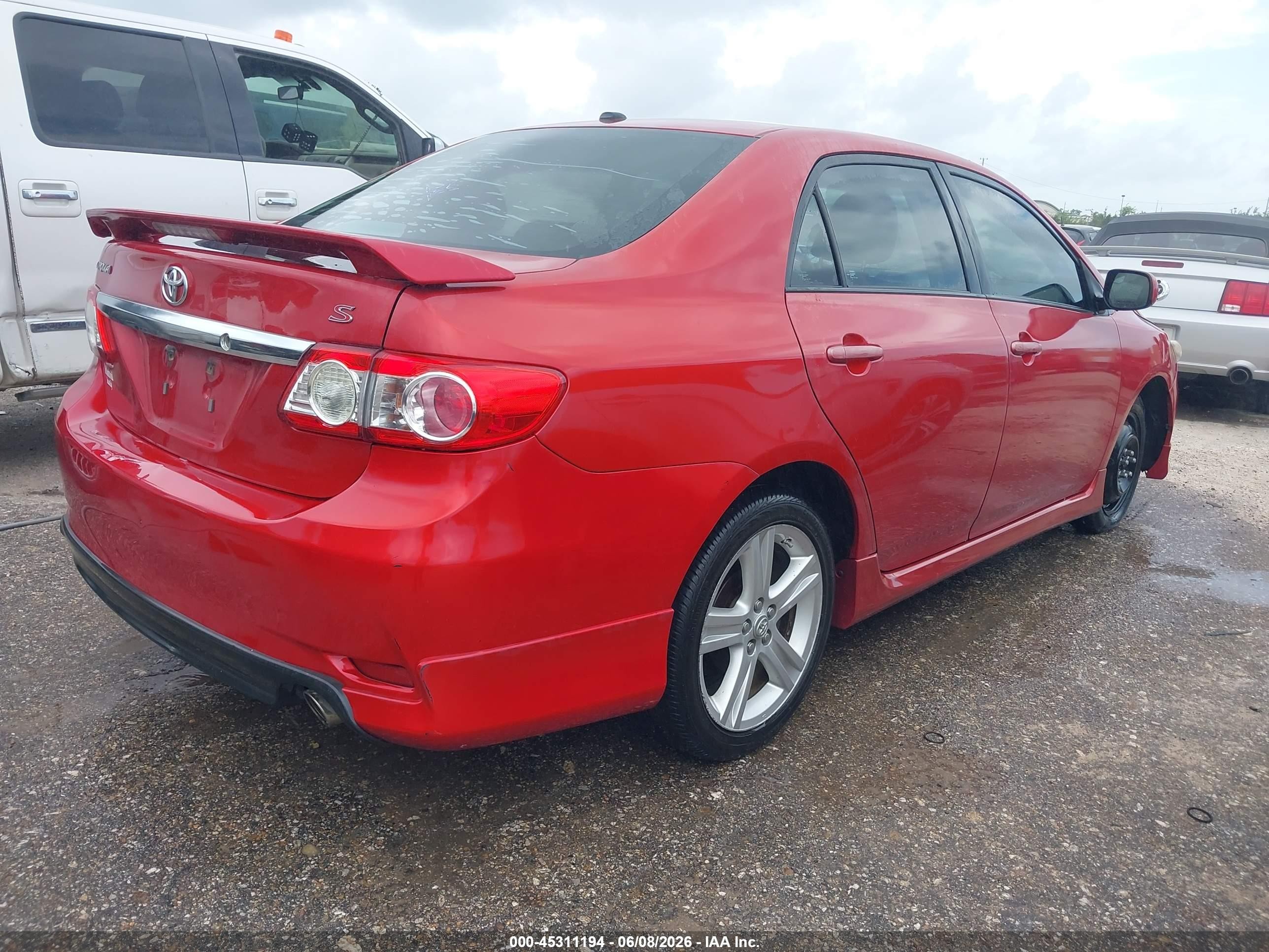 2013 Toyota Corolla S Red vin: 5YFBU4EE1DP184093