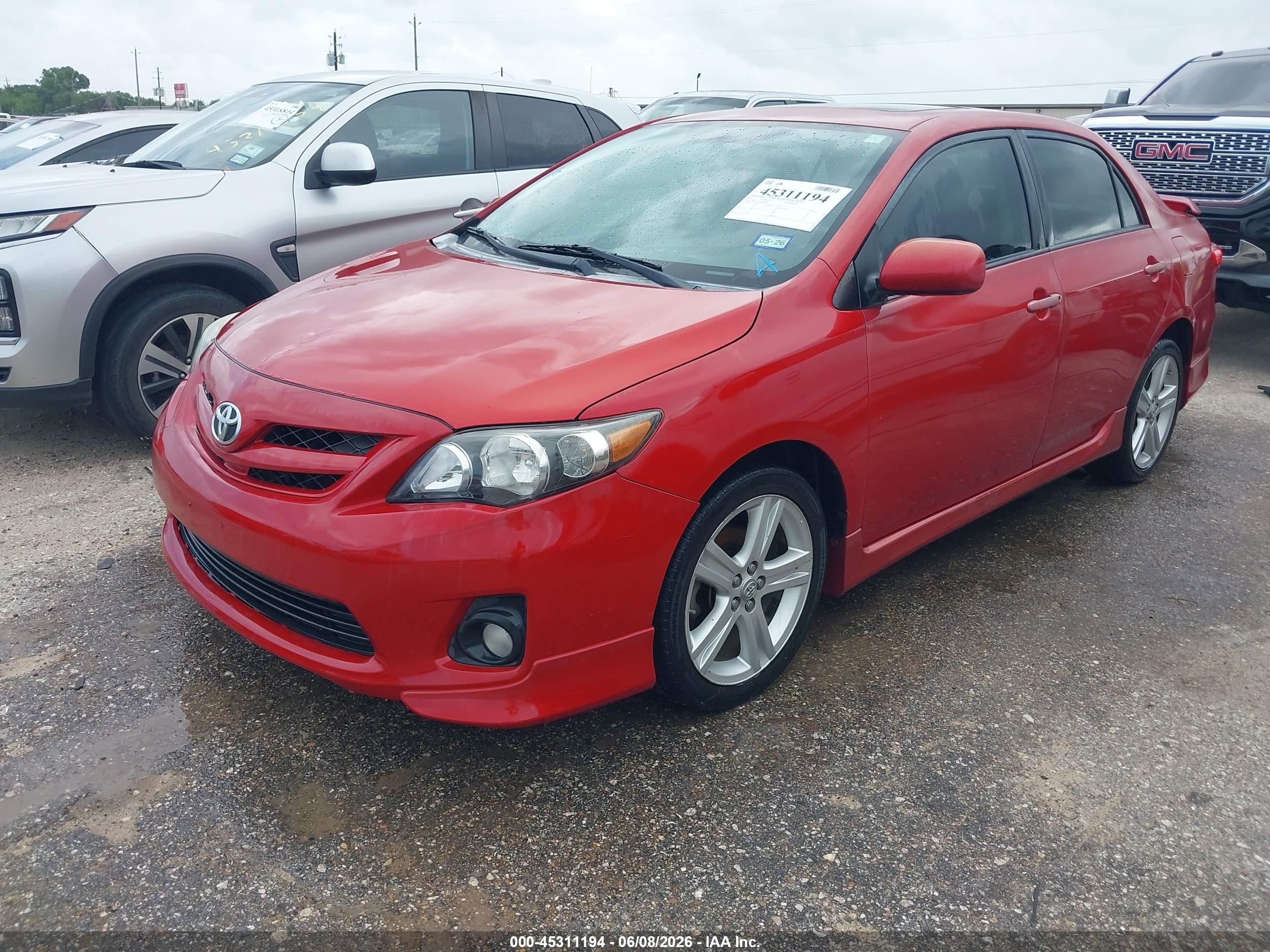 2013 Toyota Corolla S Red vin: 5YFBU4EE1DP184093