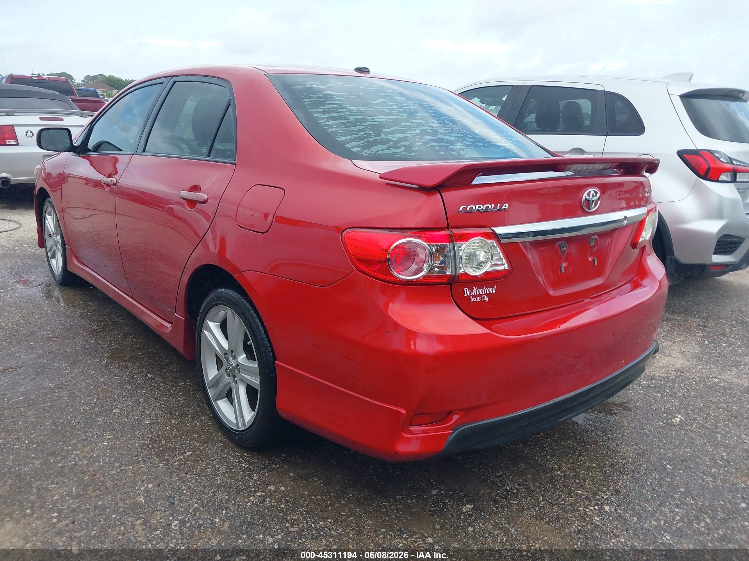 2013 Toyota Corolla S Red vin: 5YFBU4EE1DP184093