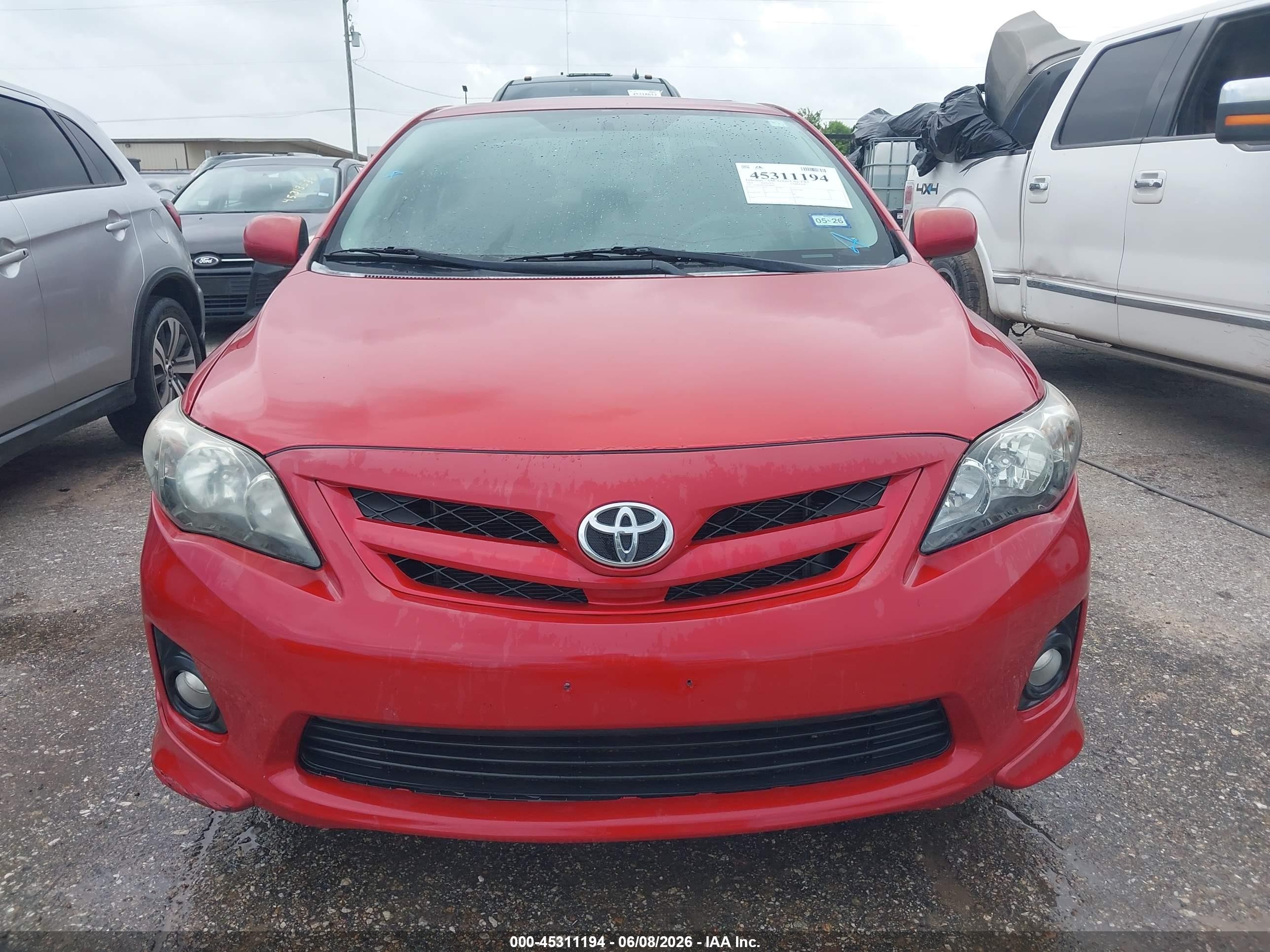 2013 Toyota Corolla S Red vin: 5YFBU4EE1DP184093
