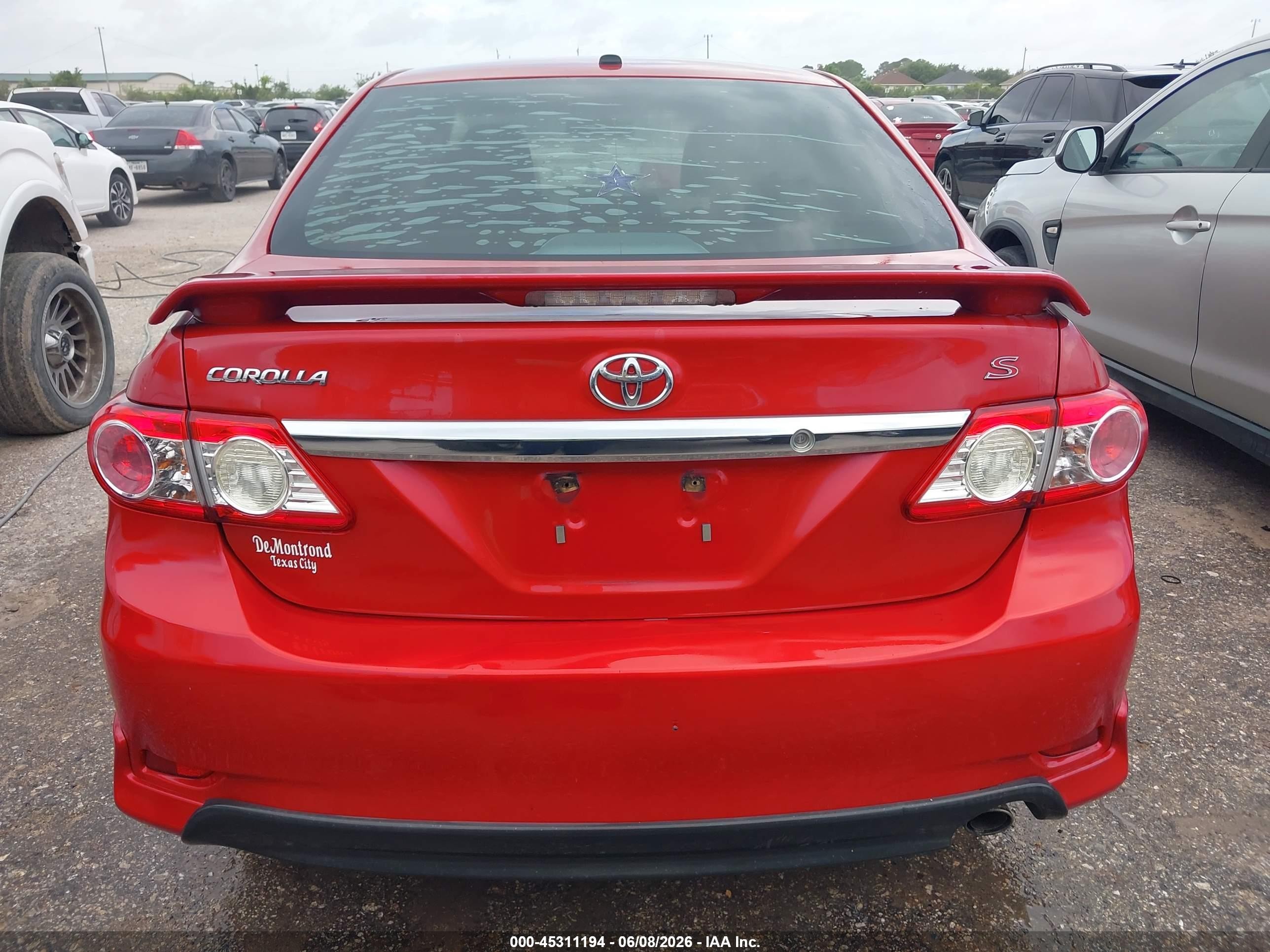 2013 Toyota Corolla S Red vin: 5YFBU4EE1DP184093