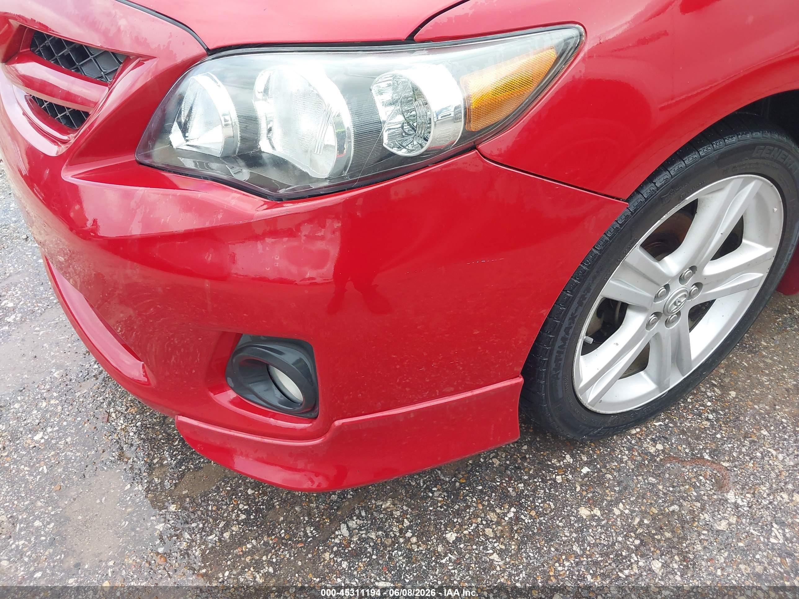 2013 Toyota Corolla S Red vin: 5YFBU4EE1DP184093