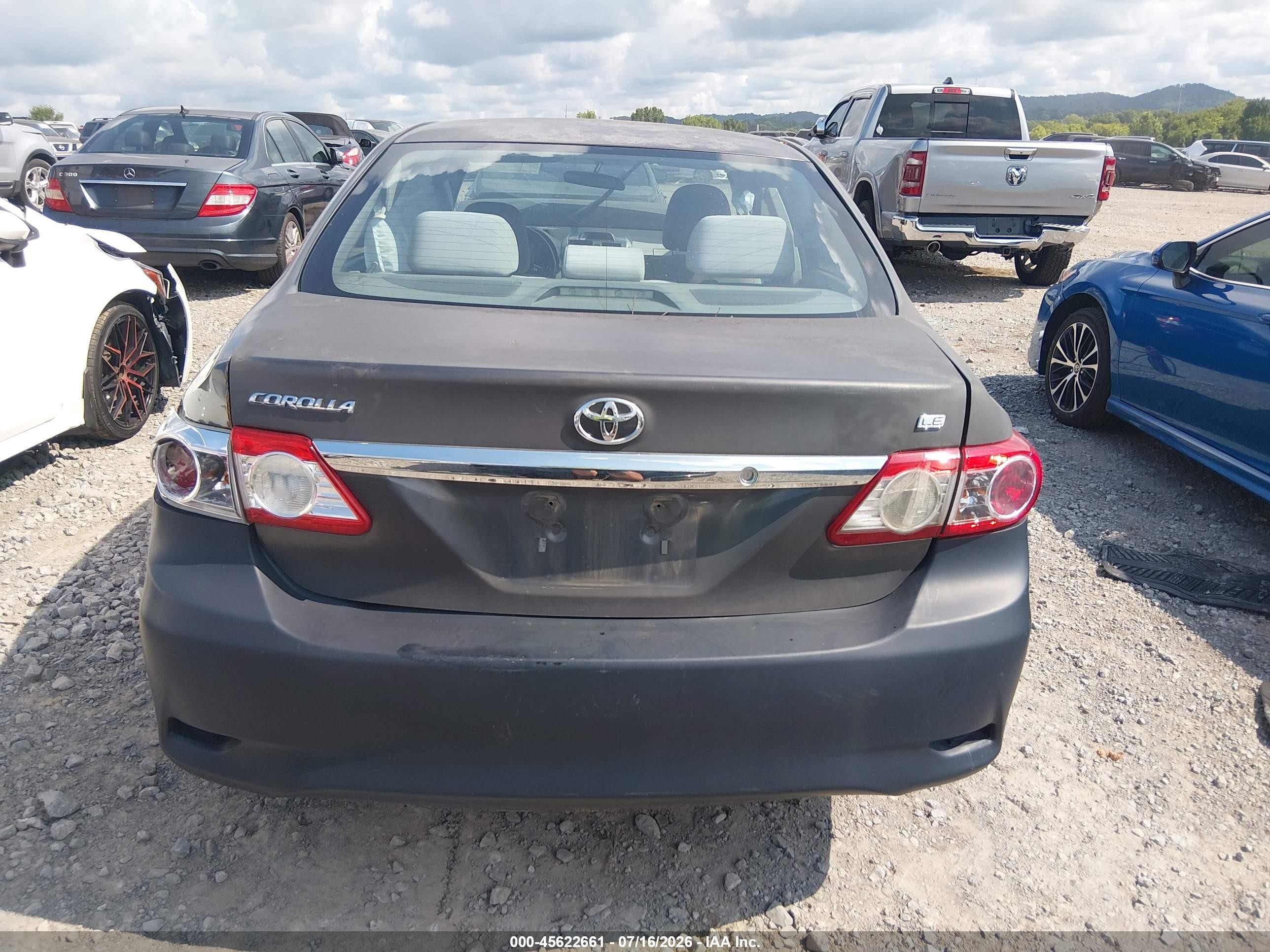 2012 Toyota Corolla Le Gray vin: 5YFBU4EE2CP023069