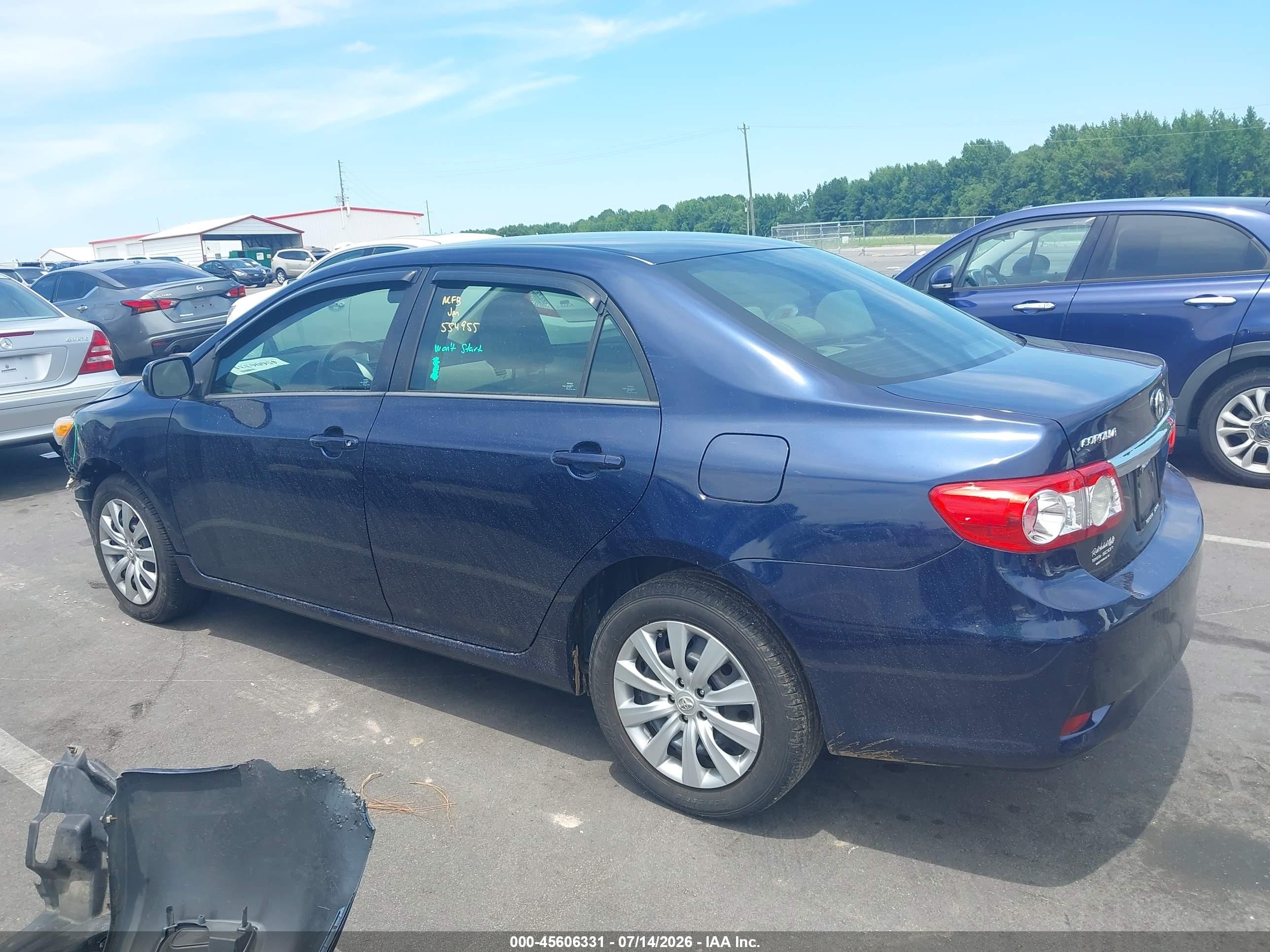 2012 Toyota Corolla Le Синий vin: 5YFBU4EE2CP045136