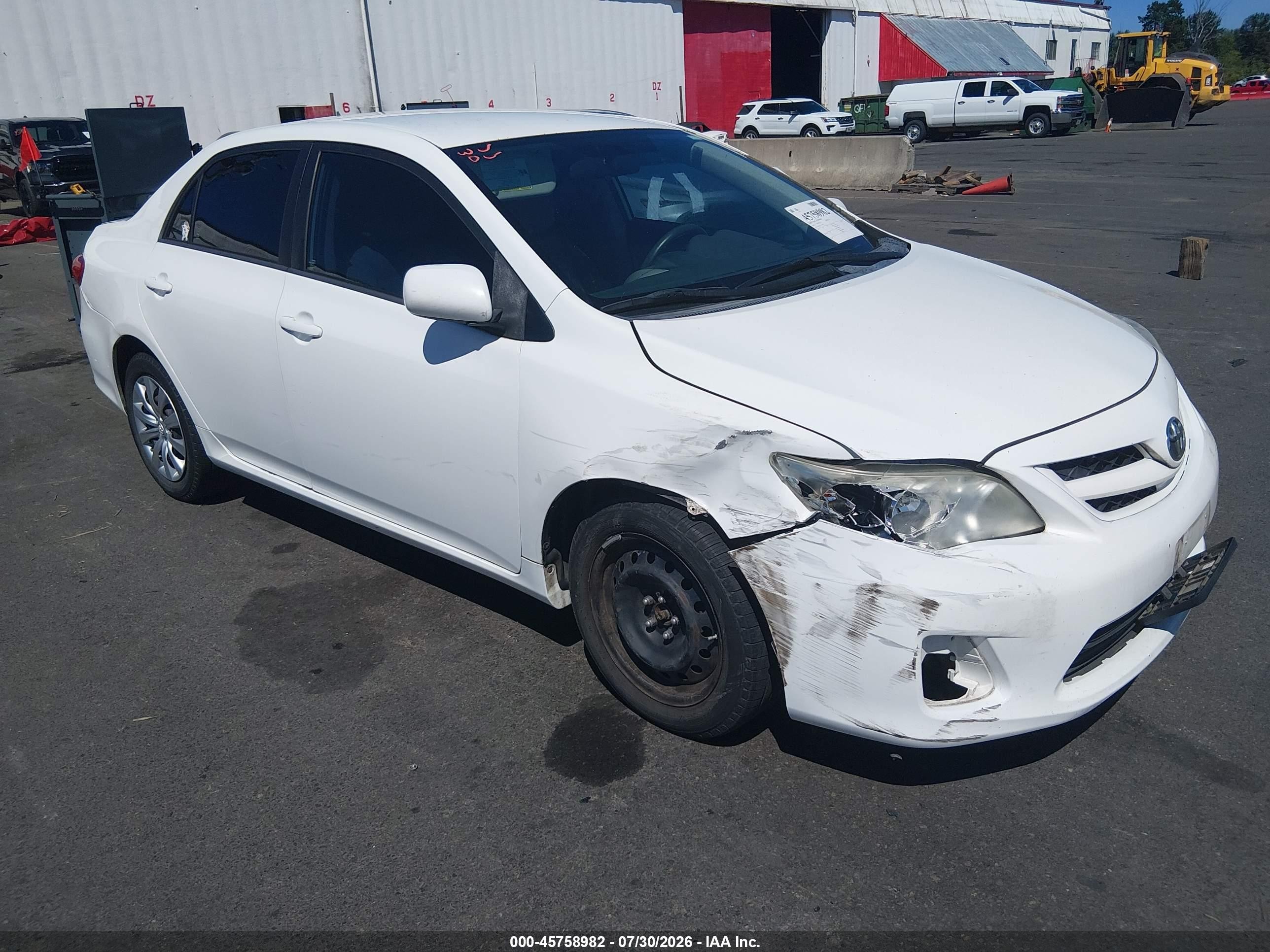 2012 Toyota Corolla Le White vin: 5YFBU4EE2CP046173