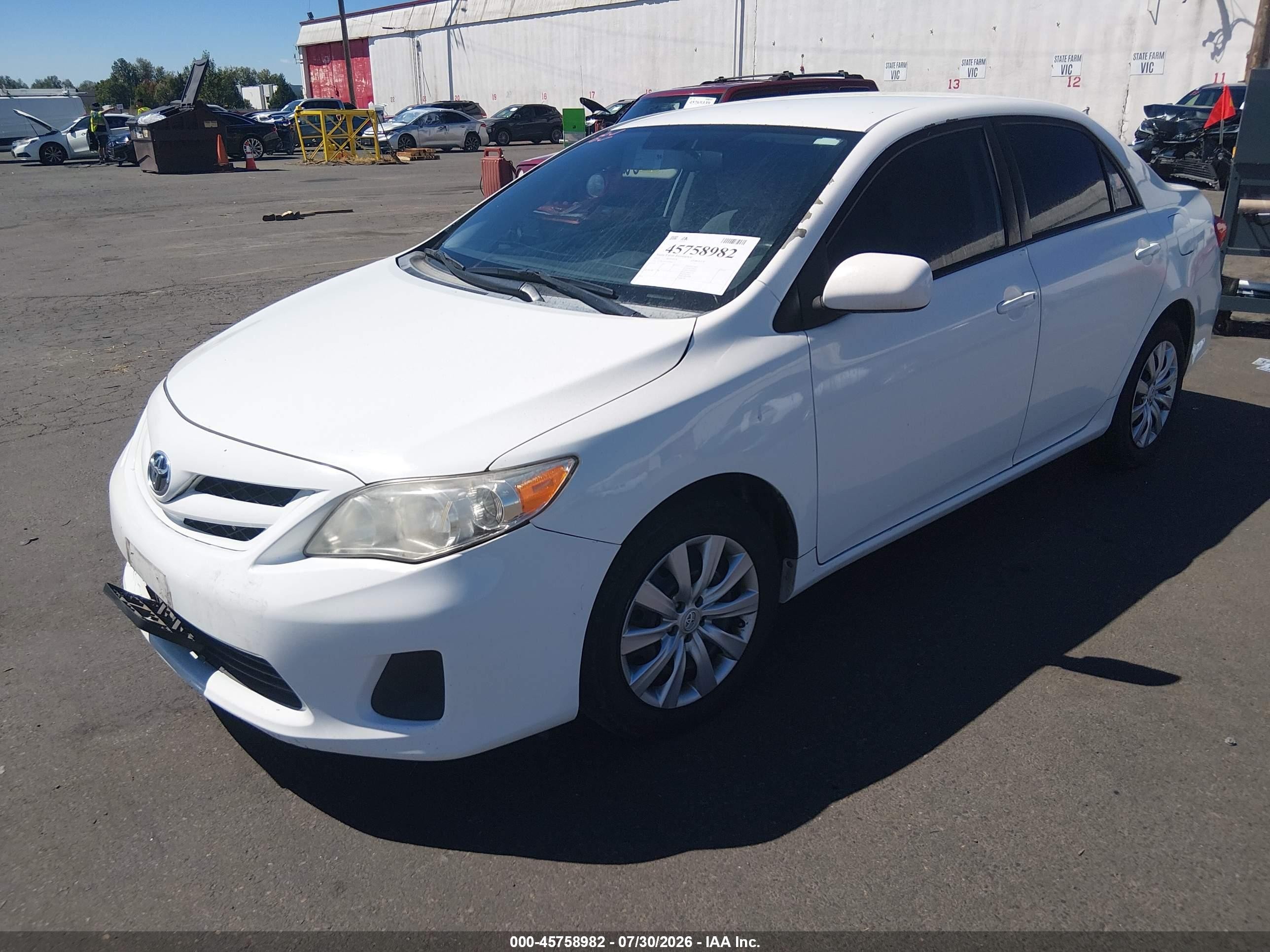 2012 Toyota Corolla Le White vin: 5YFBU4EE2CP046173