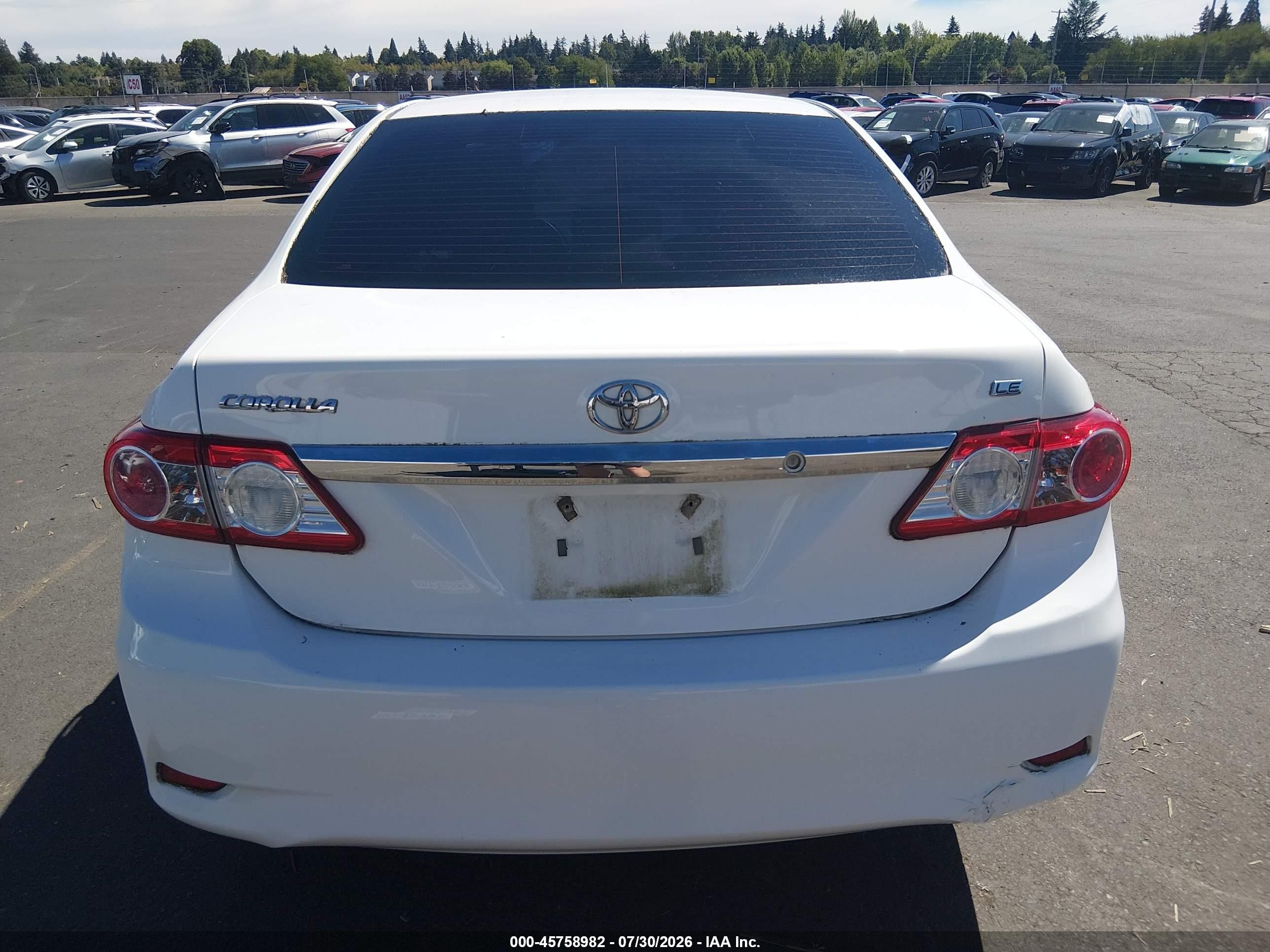 2012 Toyota Corolla Le White vin: 5YFBU4EE2CP046173