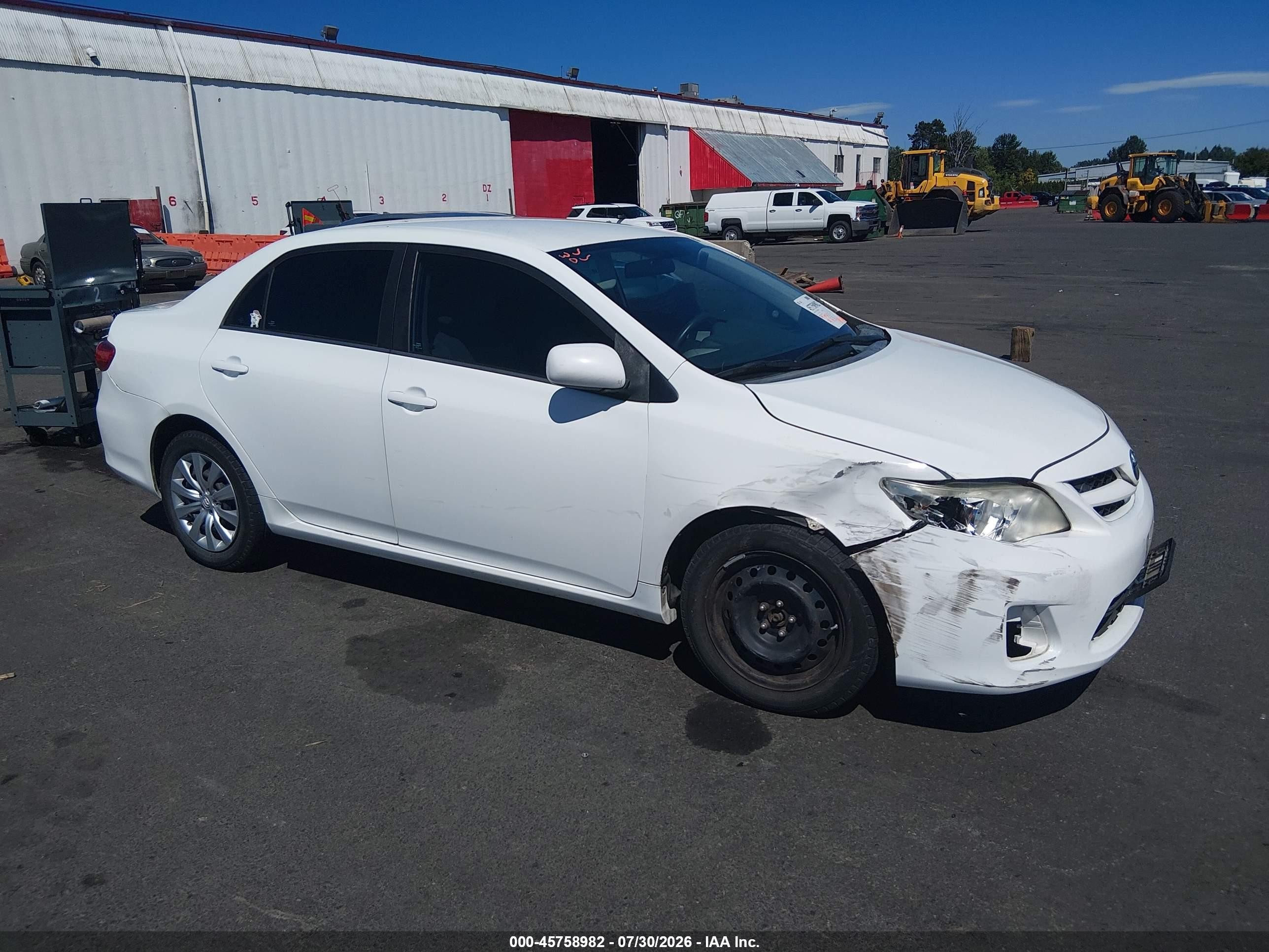 2012 Toyota Corolla Le White vin: 5YFBU4EE2CP046173