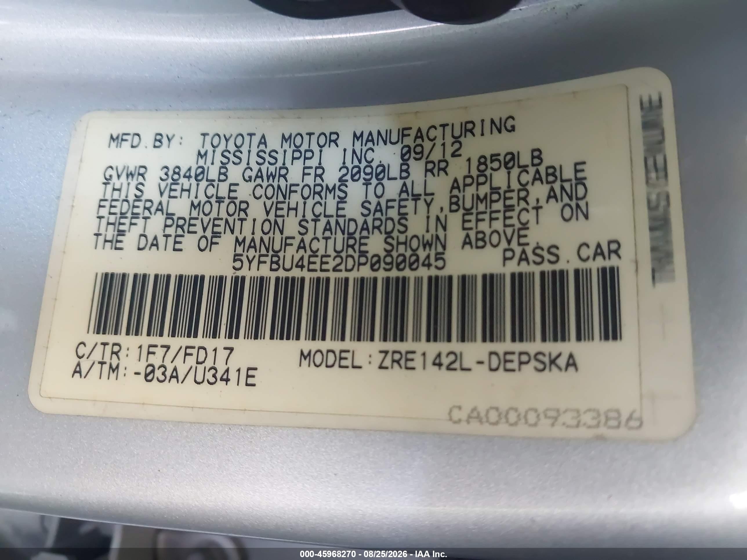 2013 Toyota Corolla S Silver vin: 5YFBU4EE2DP090045