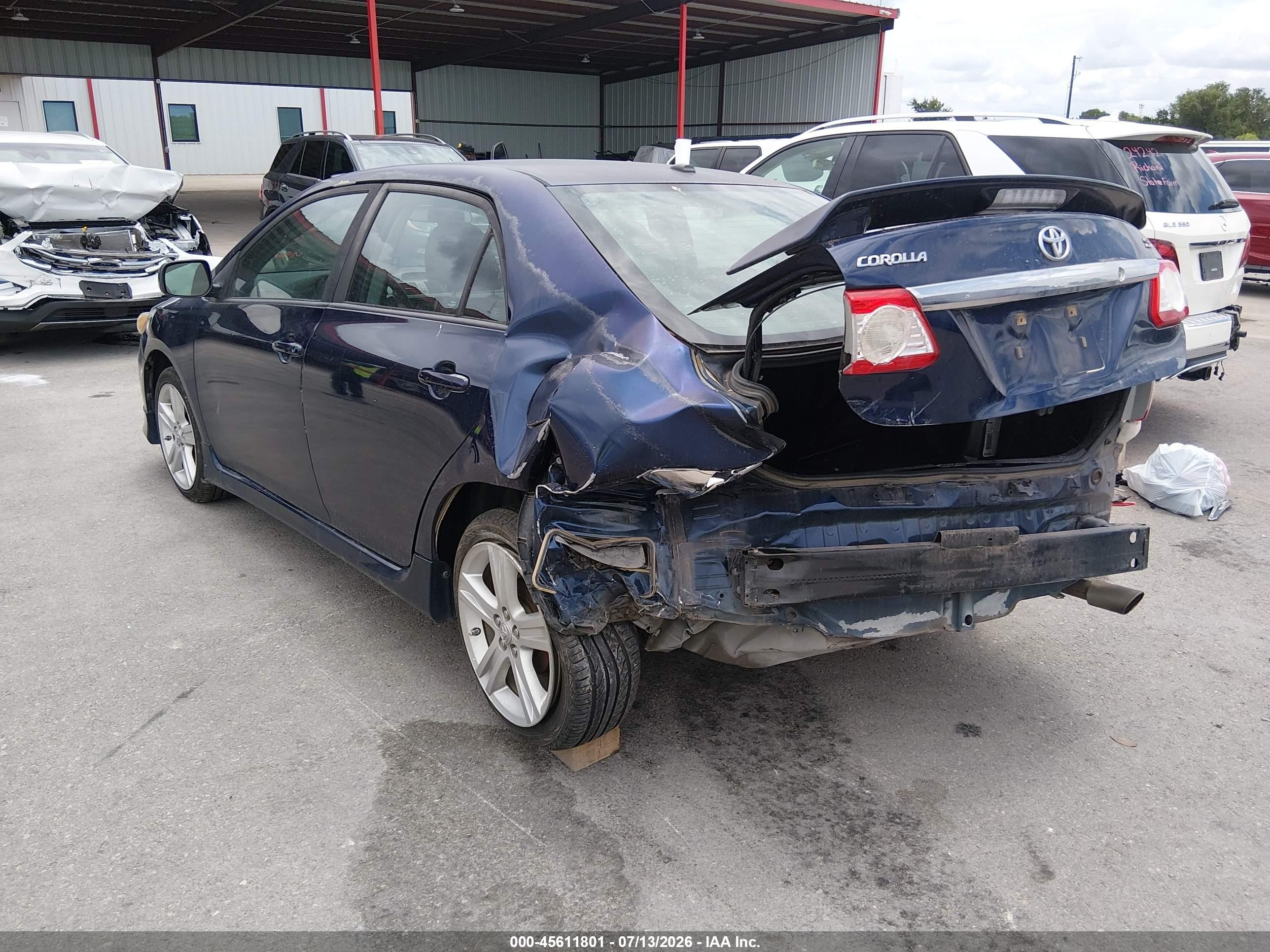 2013 Toyota Corolla S Blue vin: 5YFBU4EE2DP107118