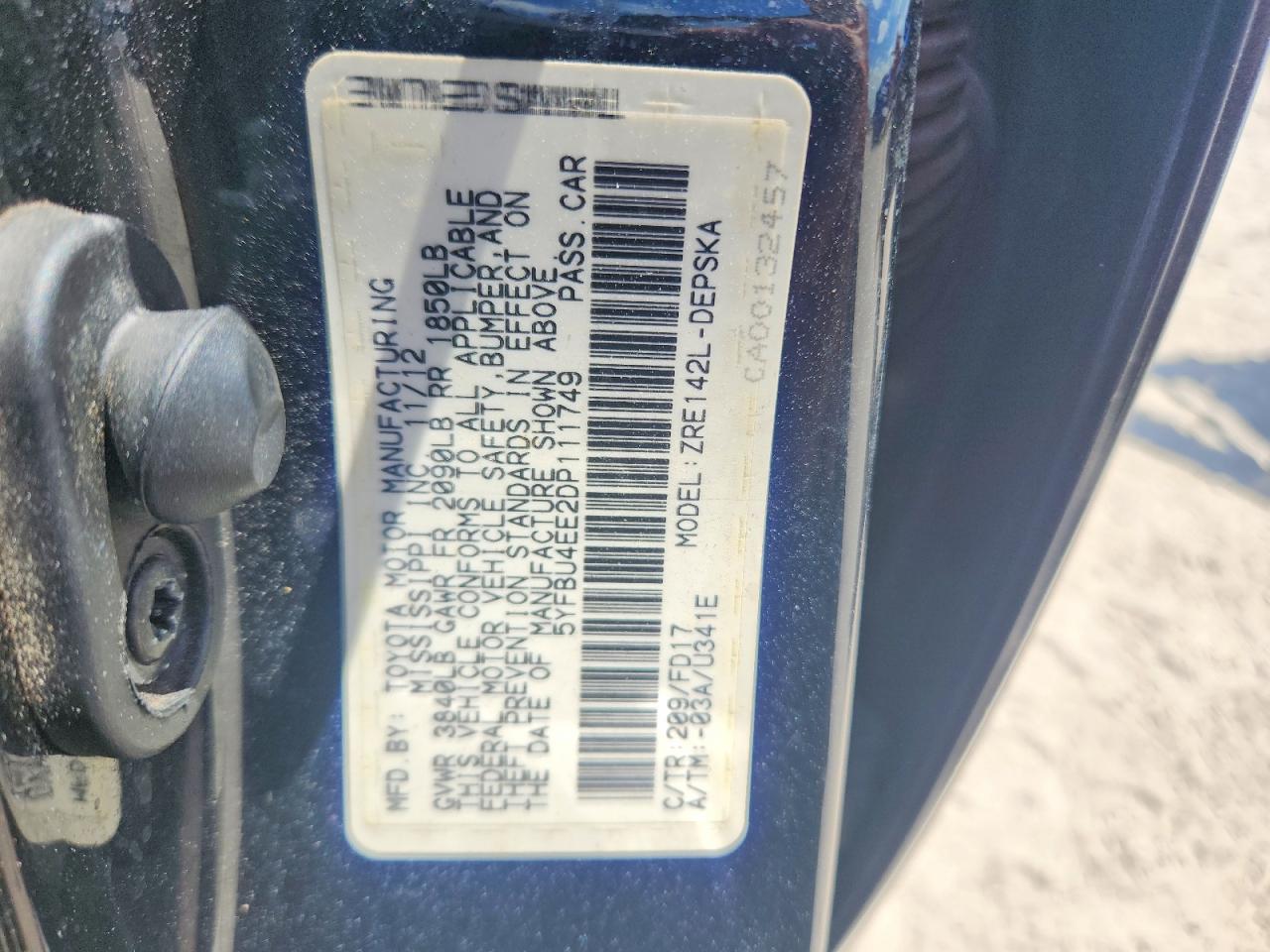 2013 Toyota Corolla S Black vin: 5YFBU4EE2DP111749