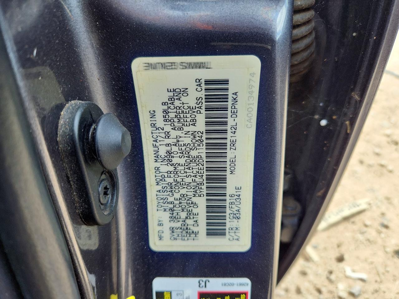 2013 Toyota Corolla Серый vin: 5YFBU4EE2DP115042