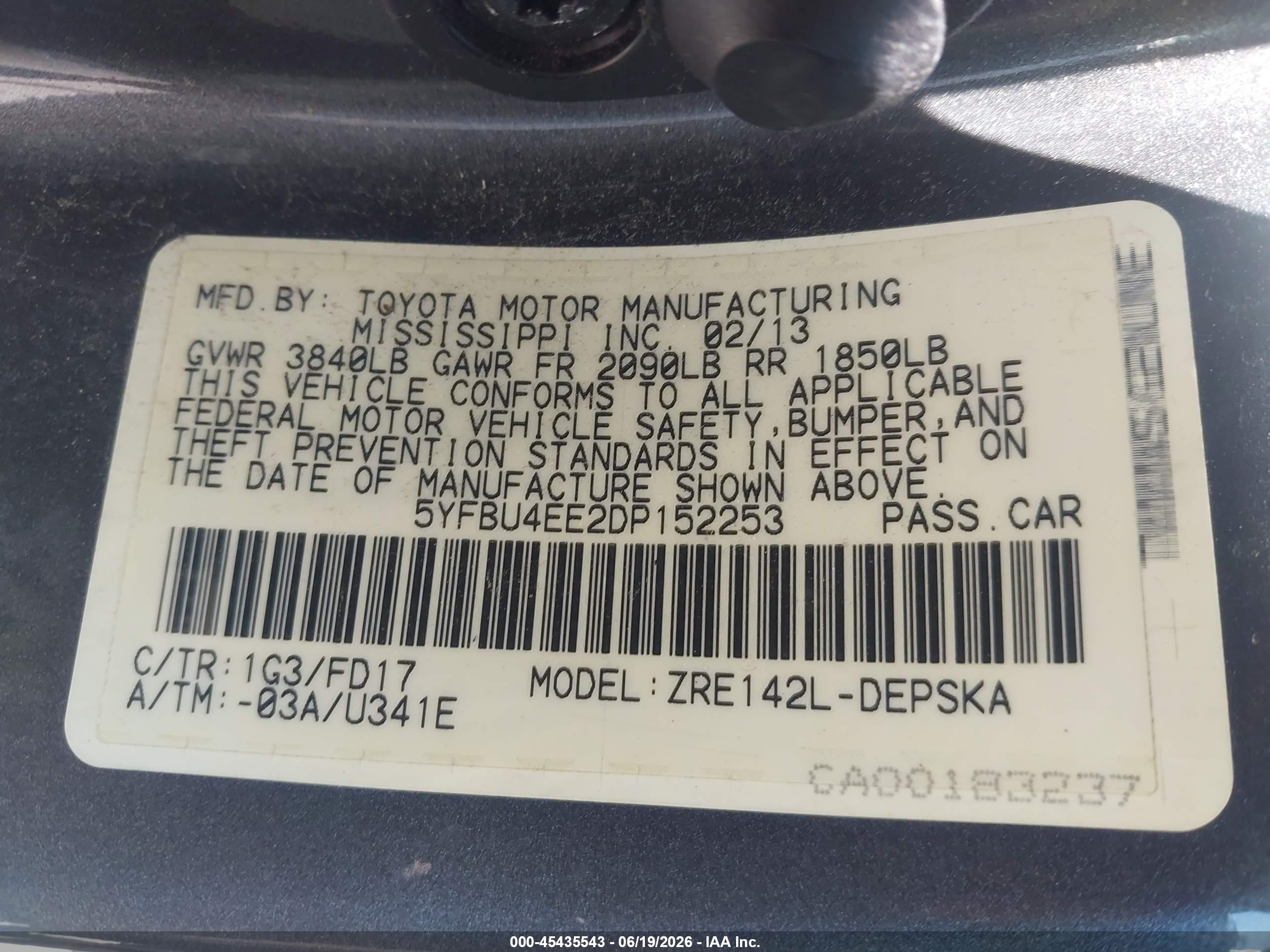 2013 Toyota Corolla S Gray vin: 5YFBU4EE2DP152253