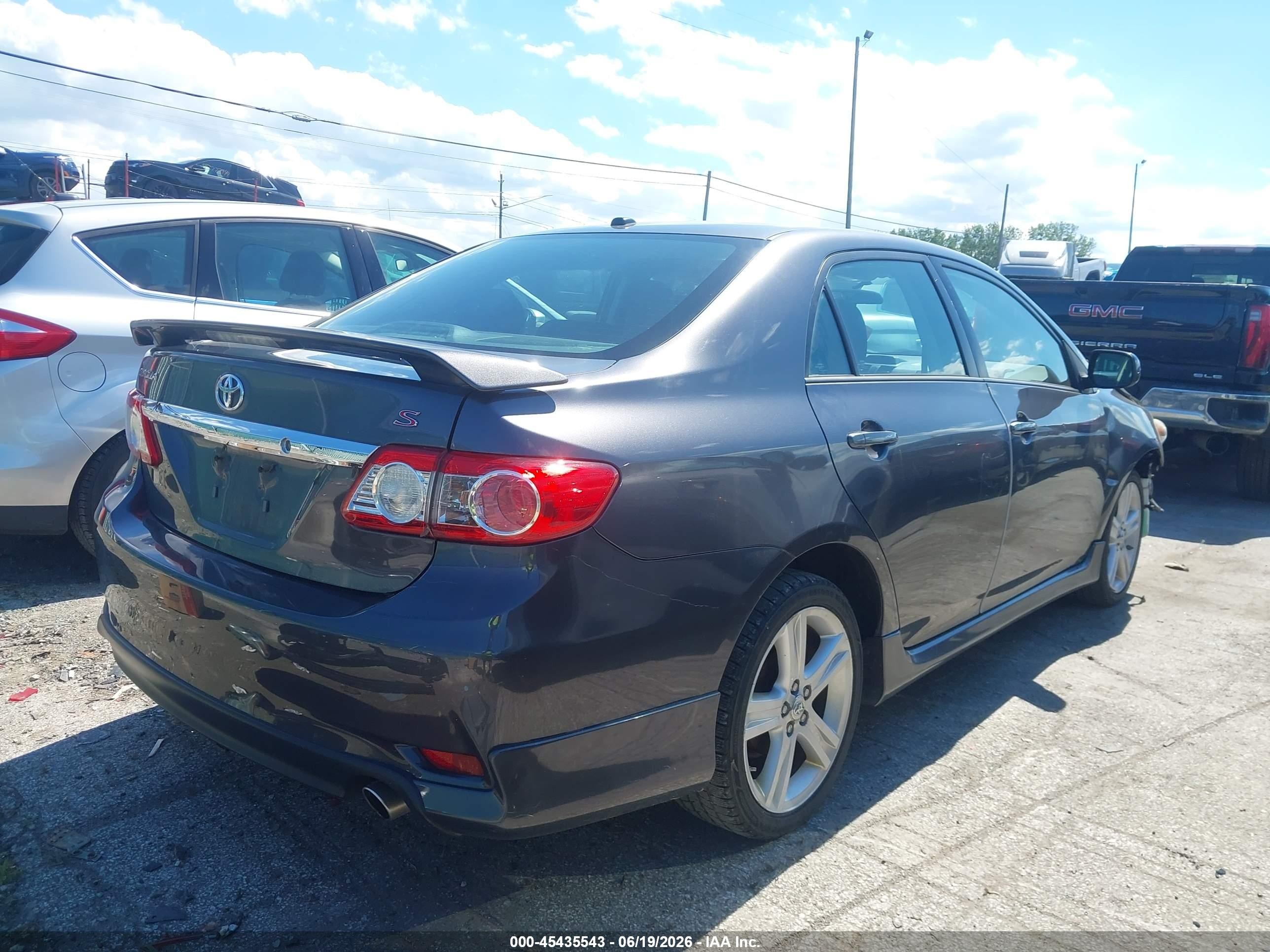 2013 Toyota Corolla S Gray vin: 5YFBU4EE2DP152253