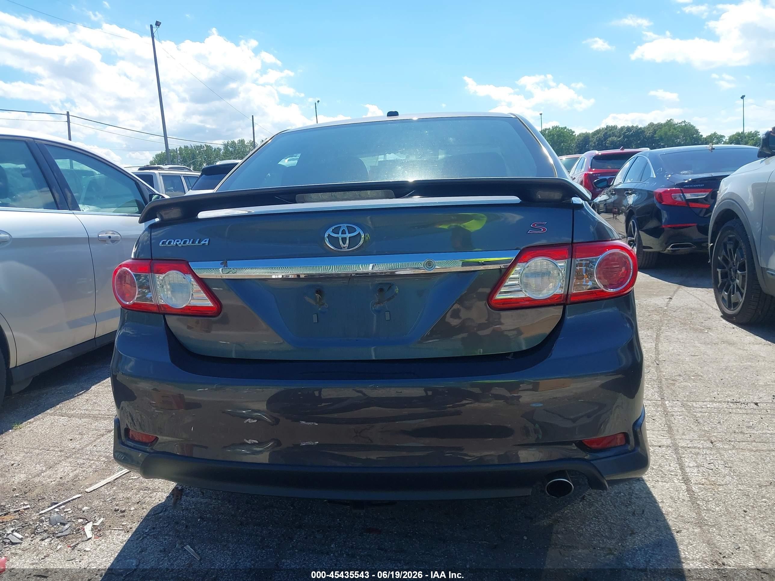 2013 Toyota Corolla S Gray vin: 5YFBU4EE2DP152253