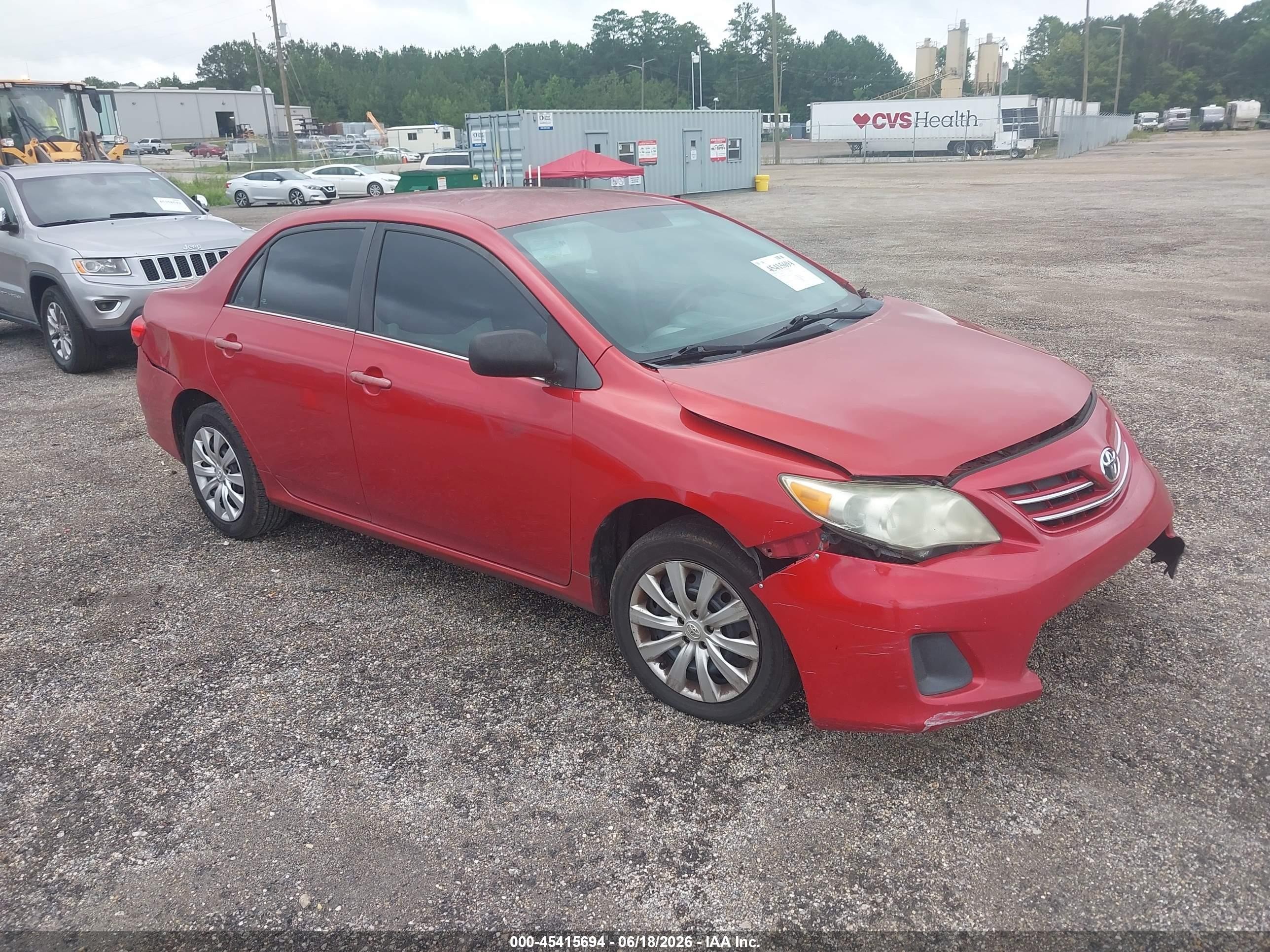 2013 Toyota Corolla Le Red vin: 5YFBU4EE2DP155475