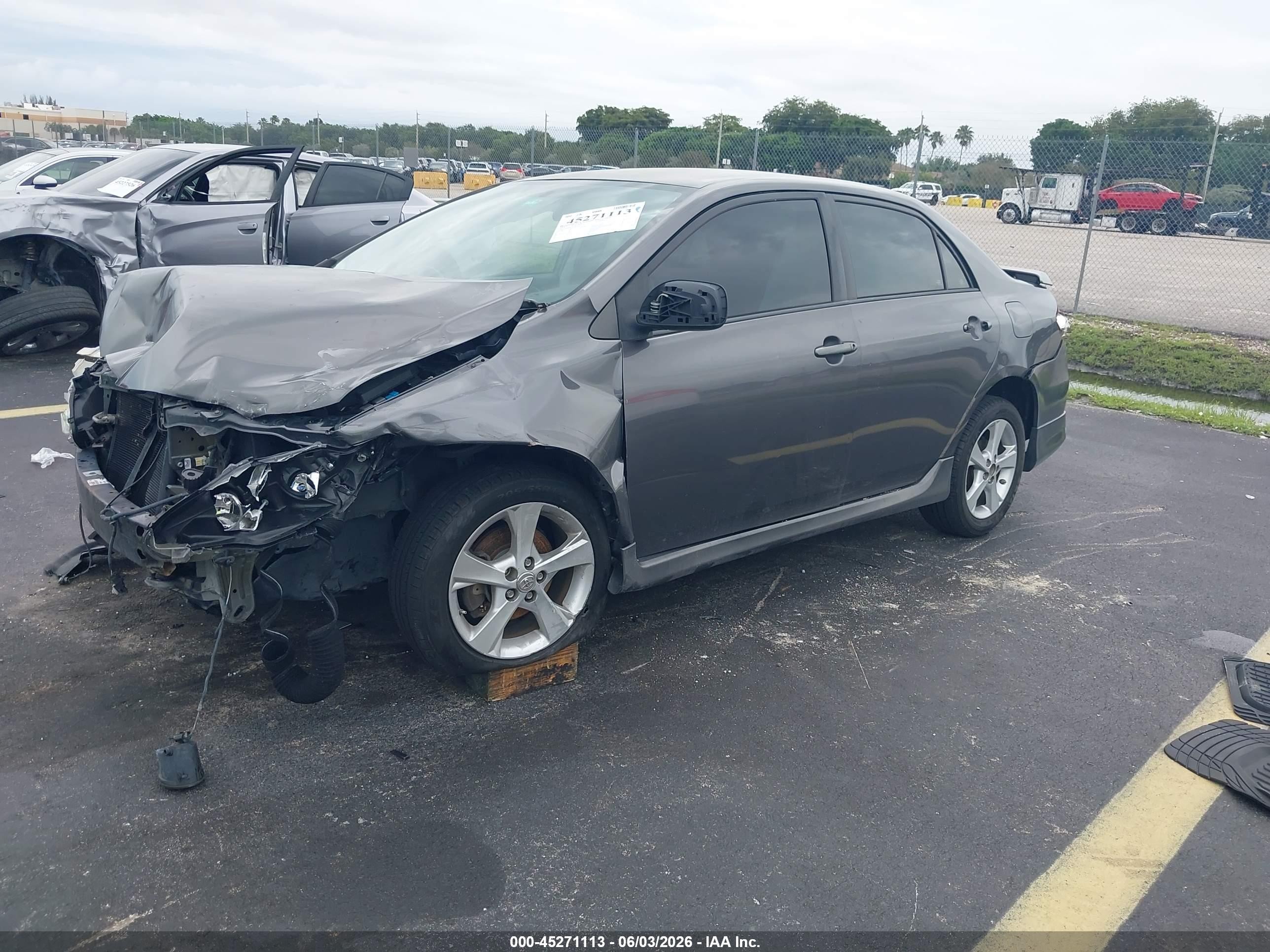 2013 Toyota Corolla S Gray vin: 5YFBU4EE2DP180375