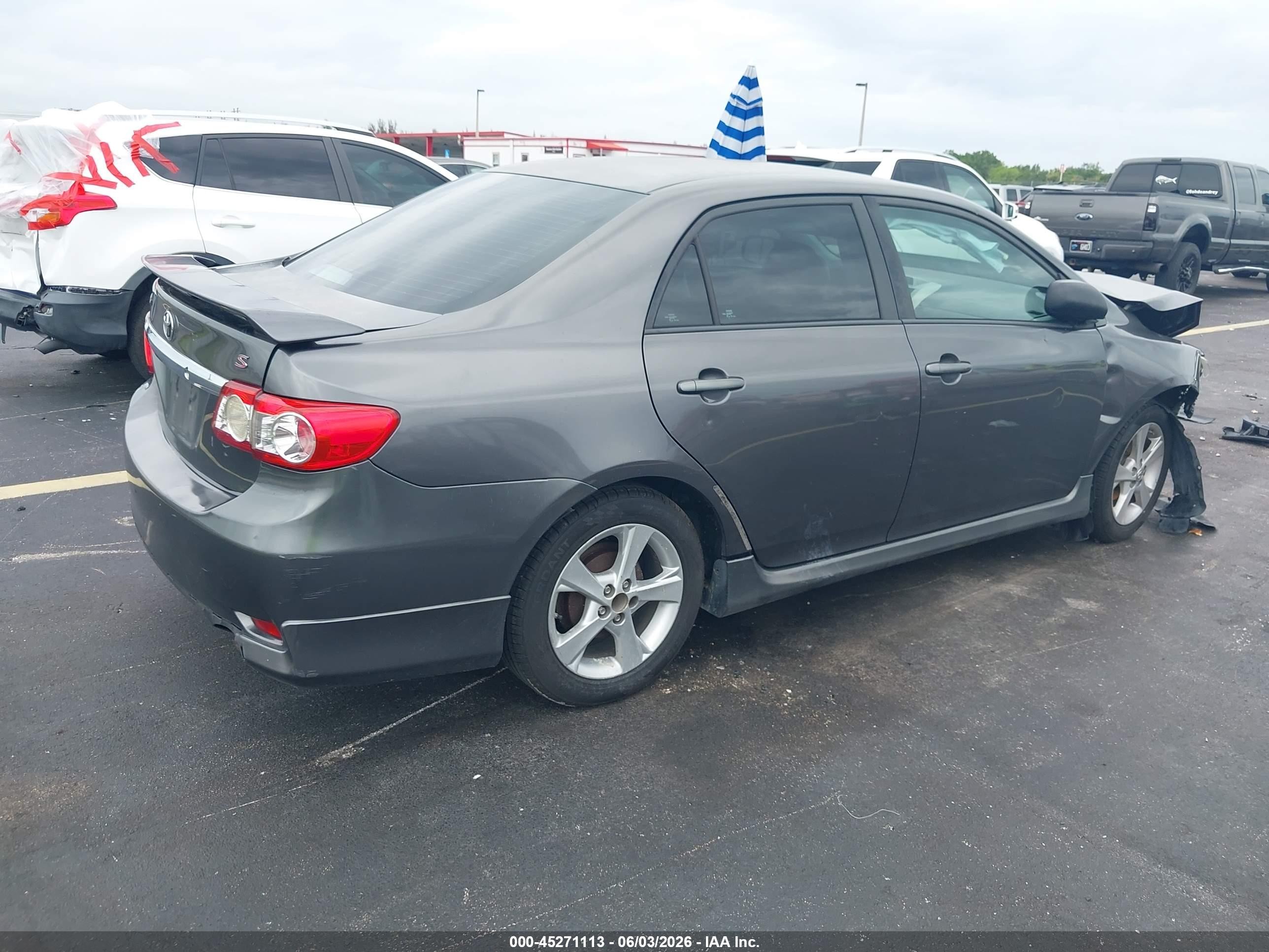 2013 Toyota Corolla S Gray vin: 5YFBU4EE2DP180375