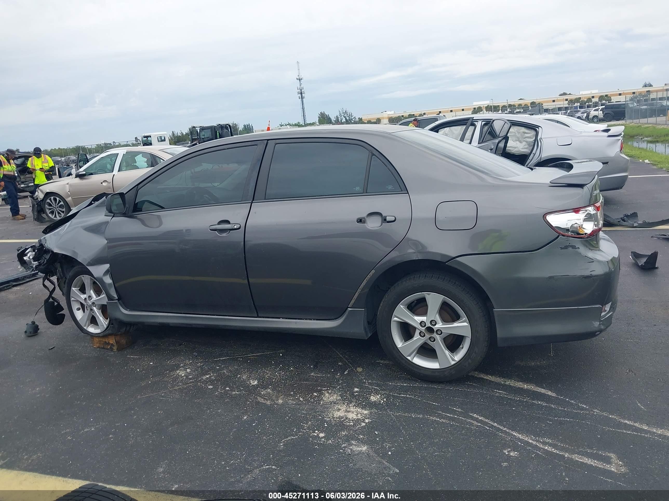 2013 Toyota Corolla S Gray vin: 5YFBU4EE2DP180375