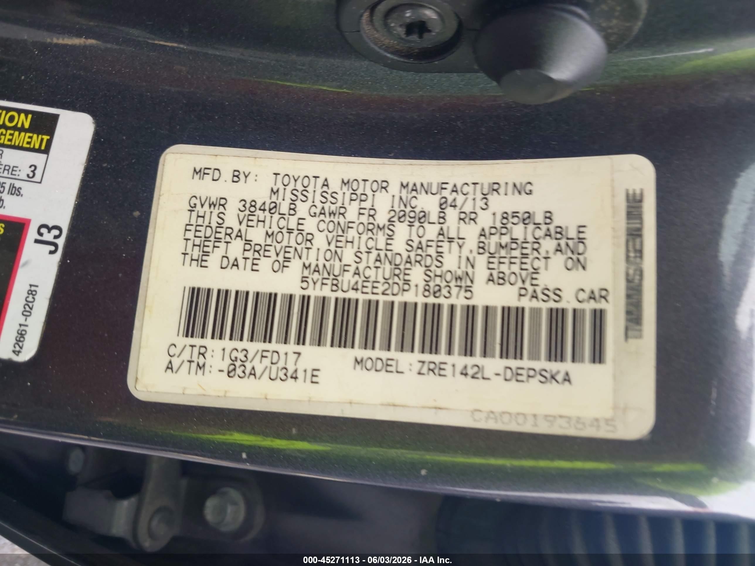 2013 Toyota Corolla S Gray vin: 5YFBU4EE2DP180375