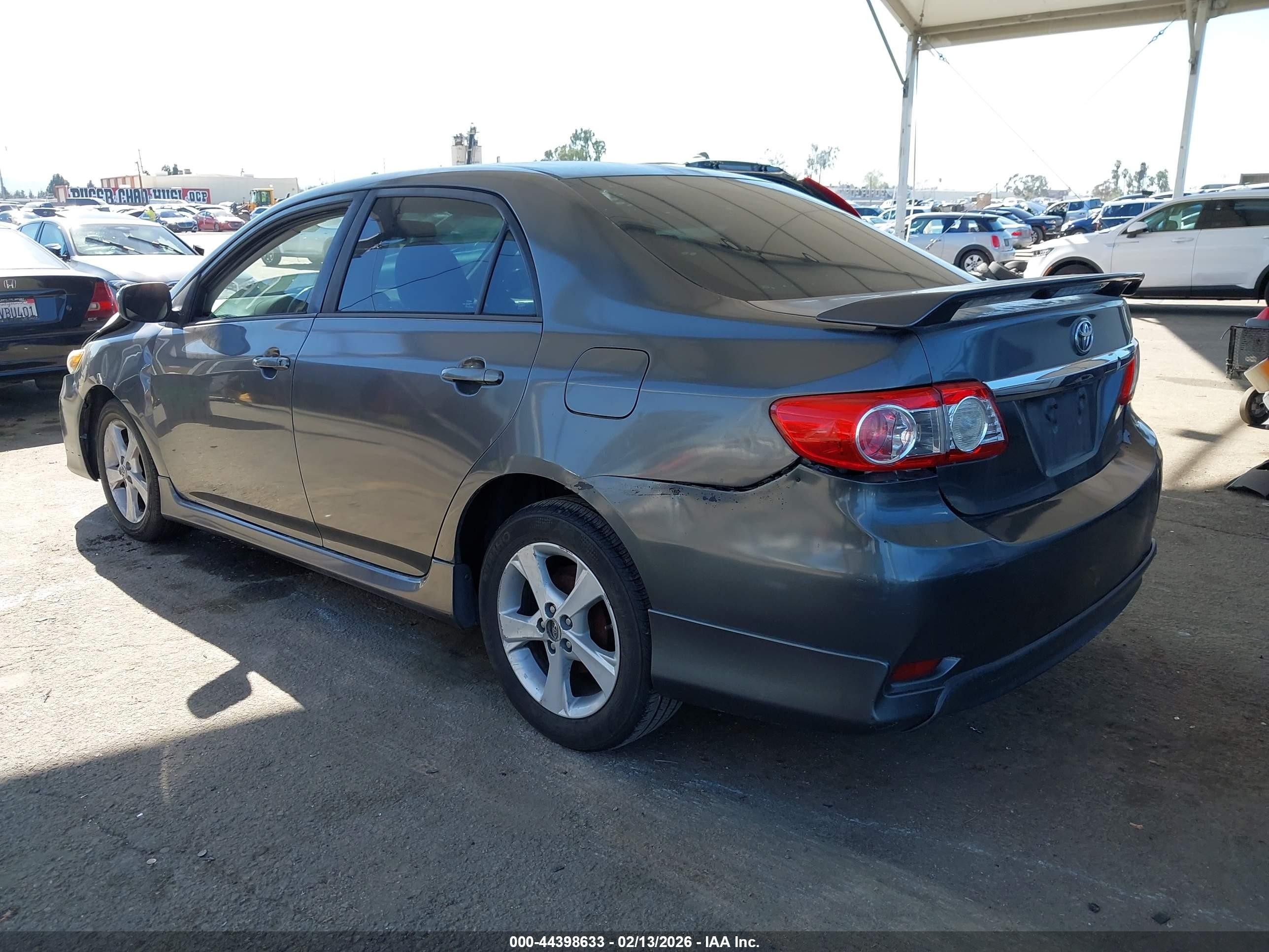 2013 Toyota Corolla S Gray vin: 5YFBU4EE2DP205890