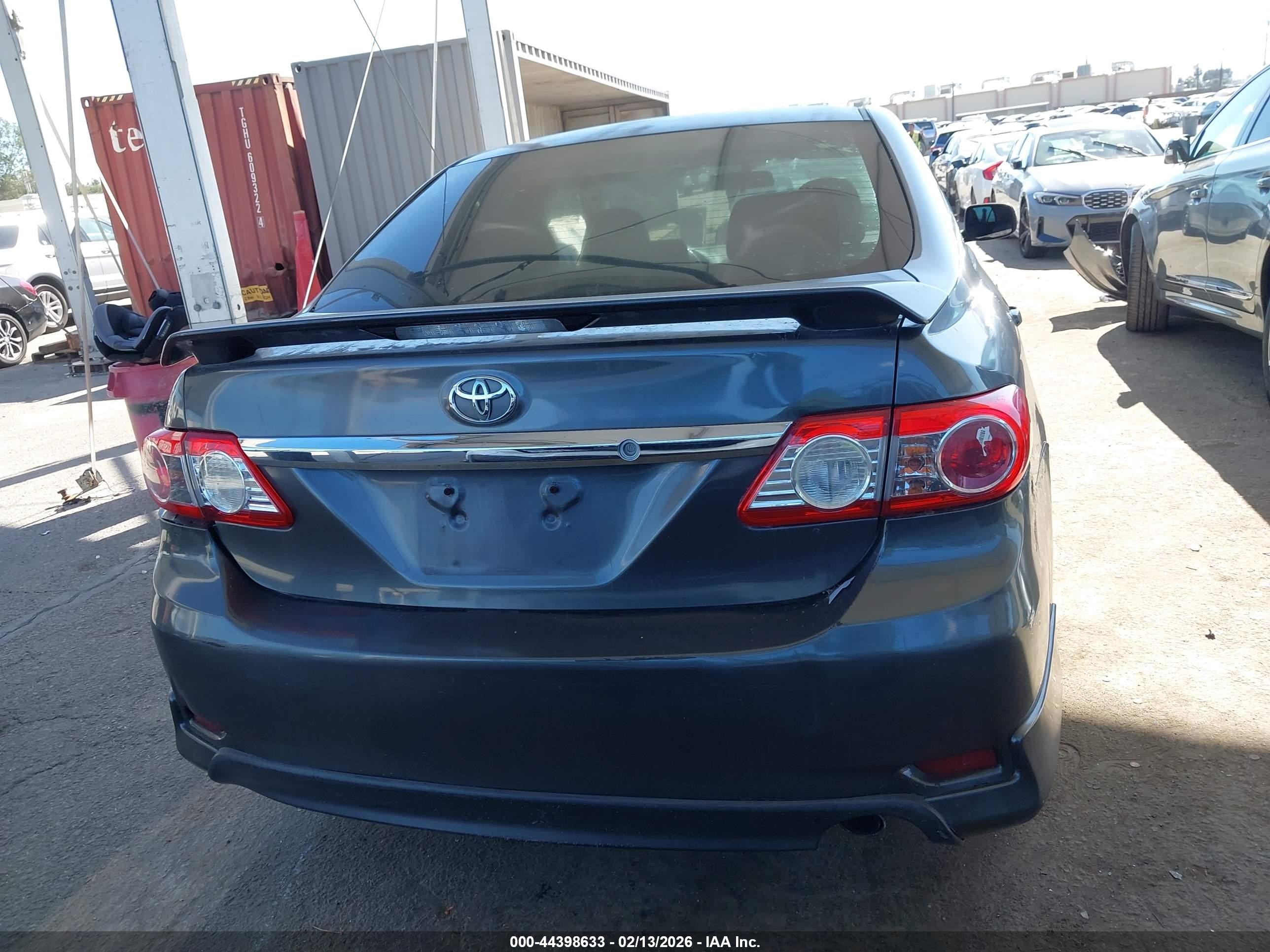 2013 Toyota Corolla S Gray vin: 5YFBU4EE2DP205890