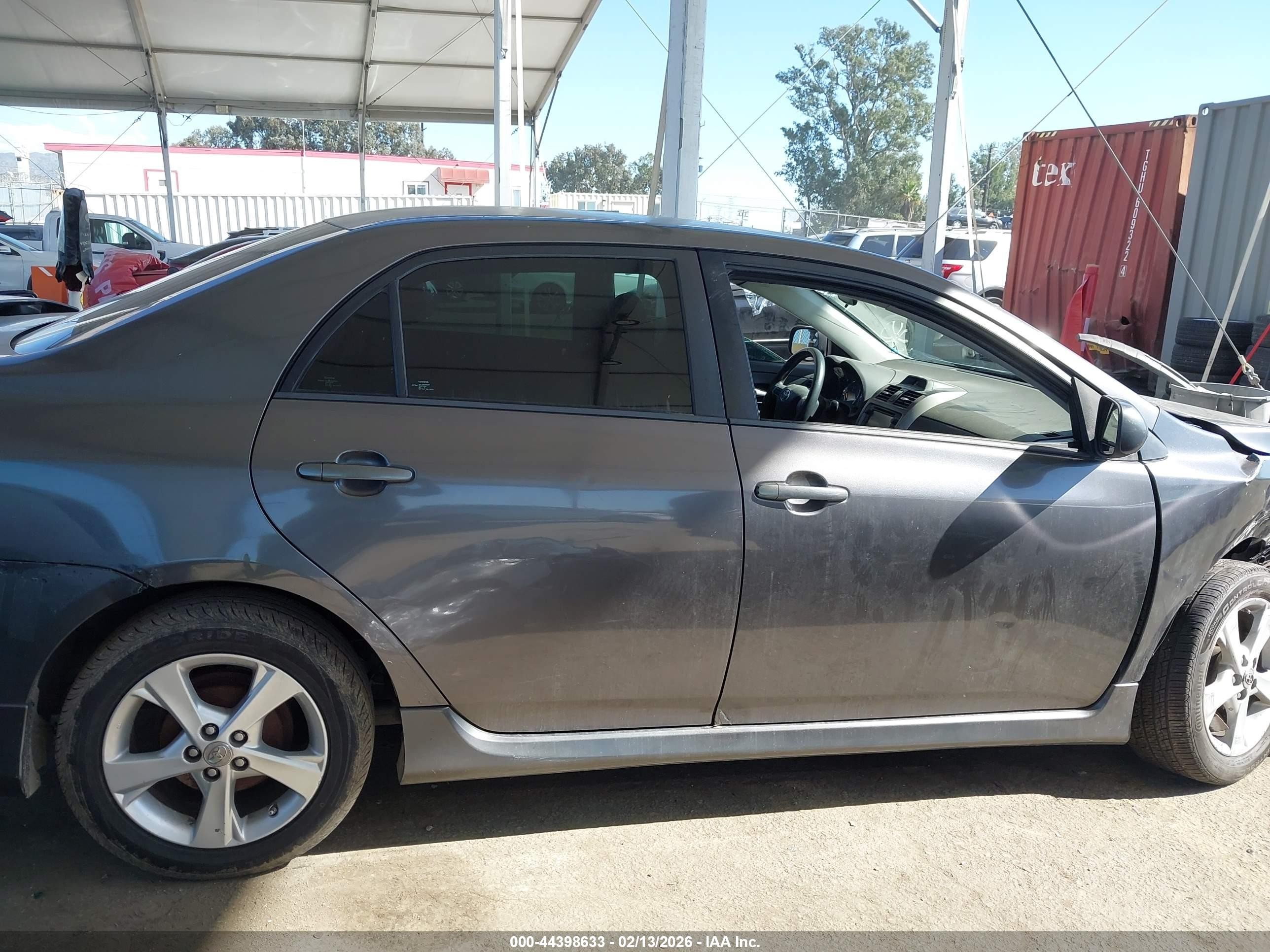 2013 Toyota Corolla S Gray vin: 5YFBU4EE2DP205890