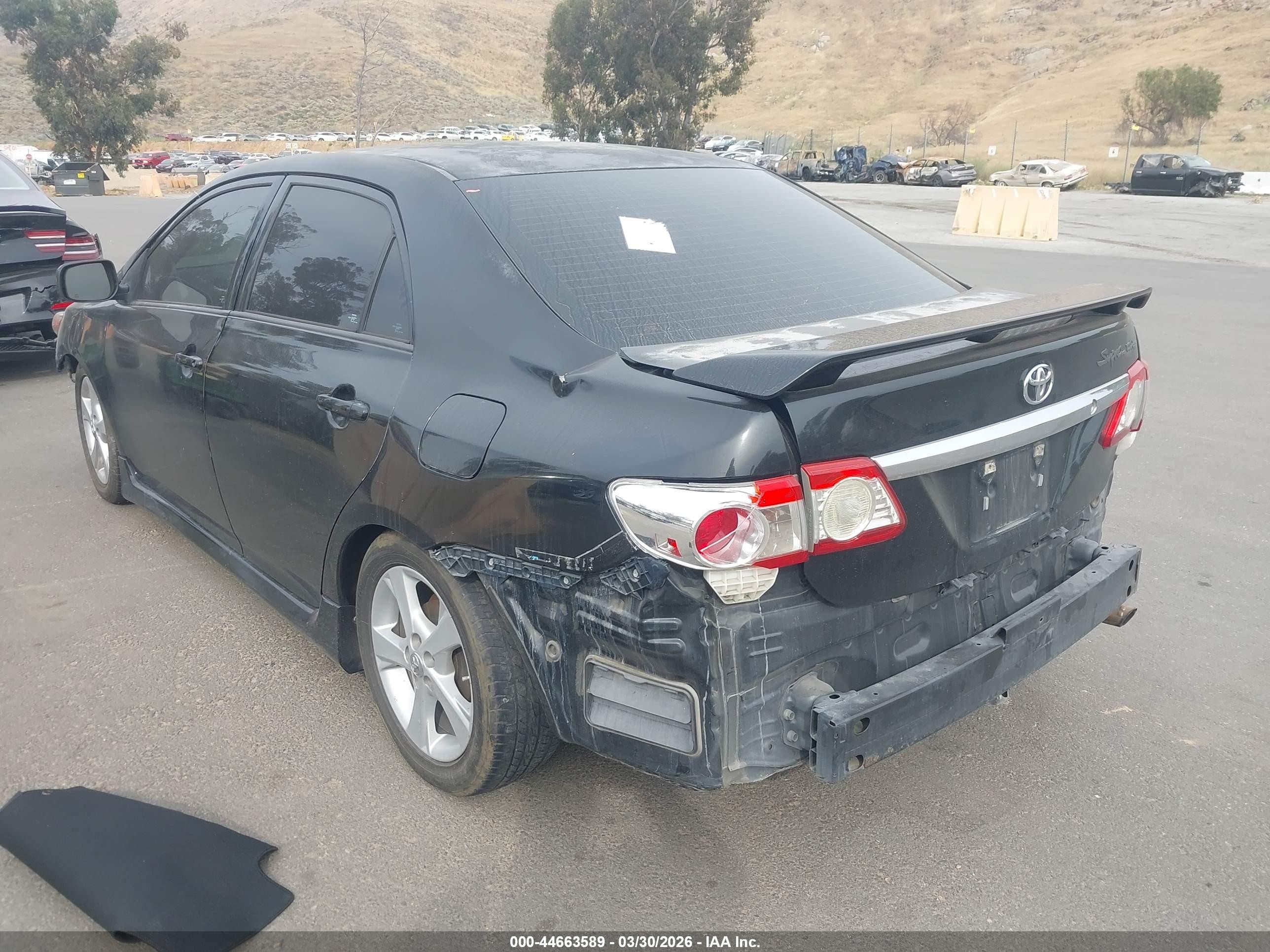2013 Toyota Corolla S Black vin: 5YFBU4EE2DP212273