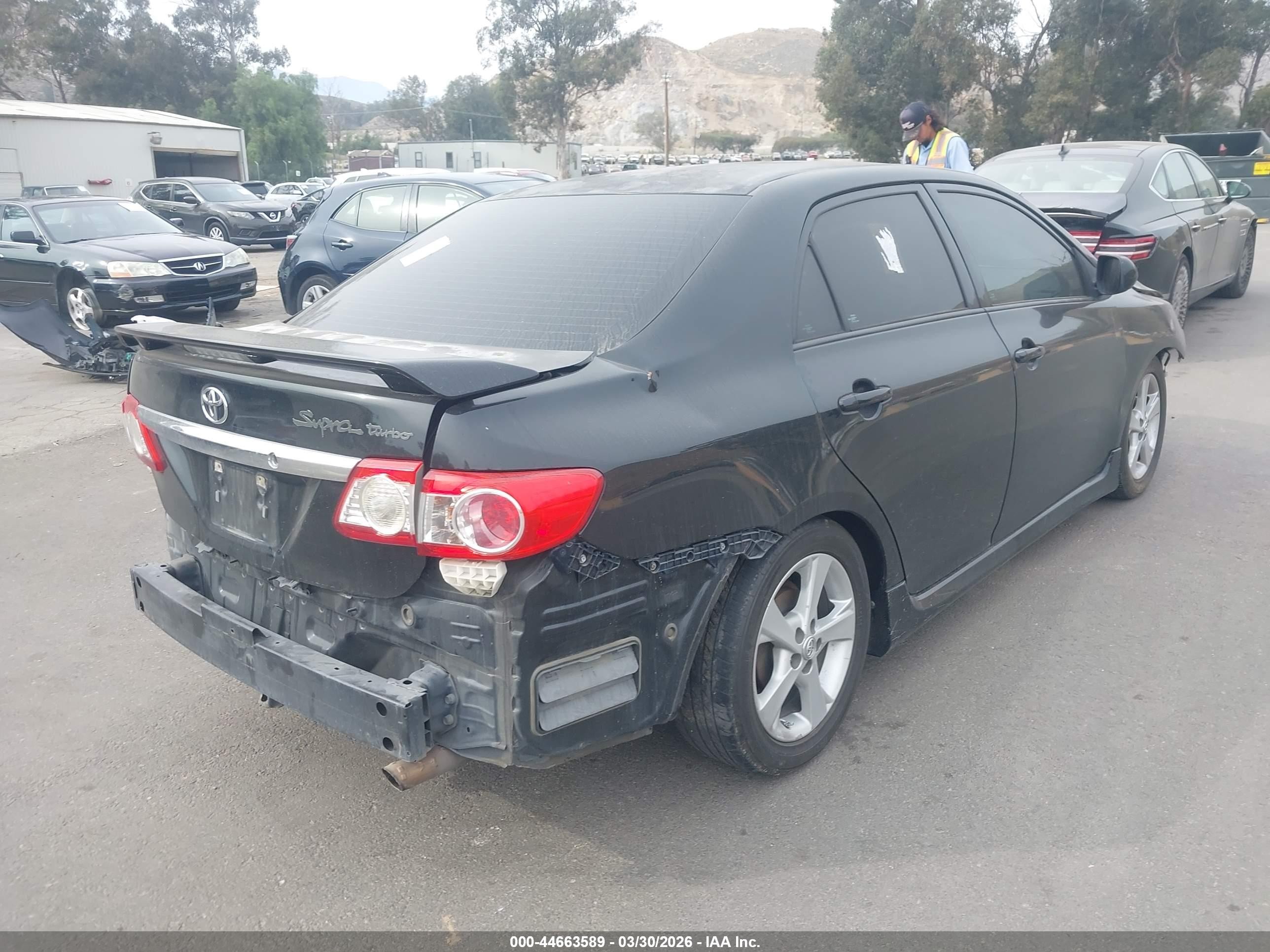 2013 Toyota Corolla S Black vin: 5YFBU4EE2DP212273